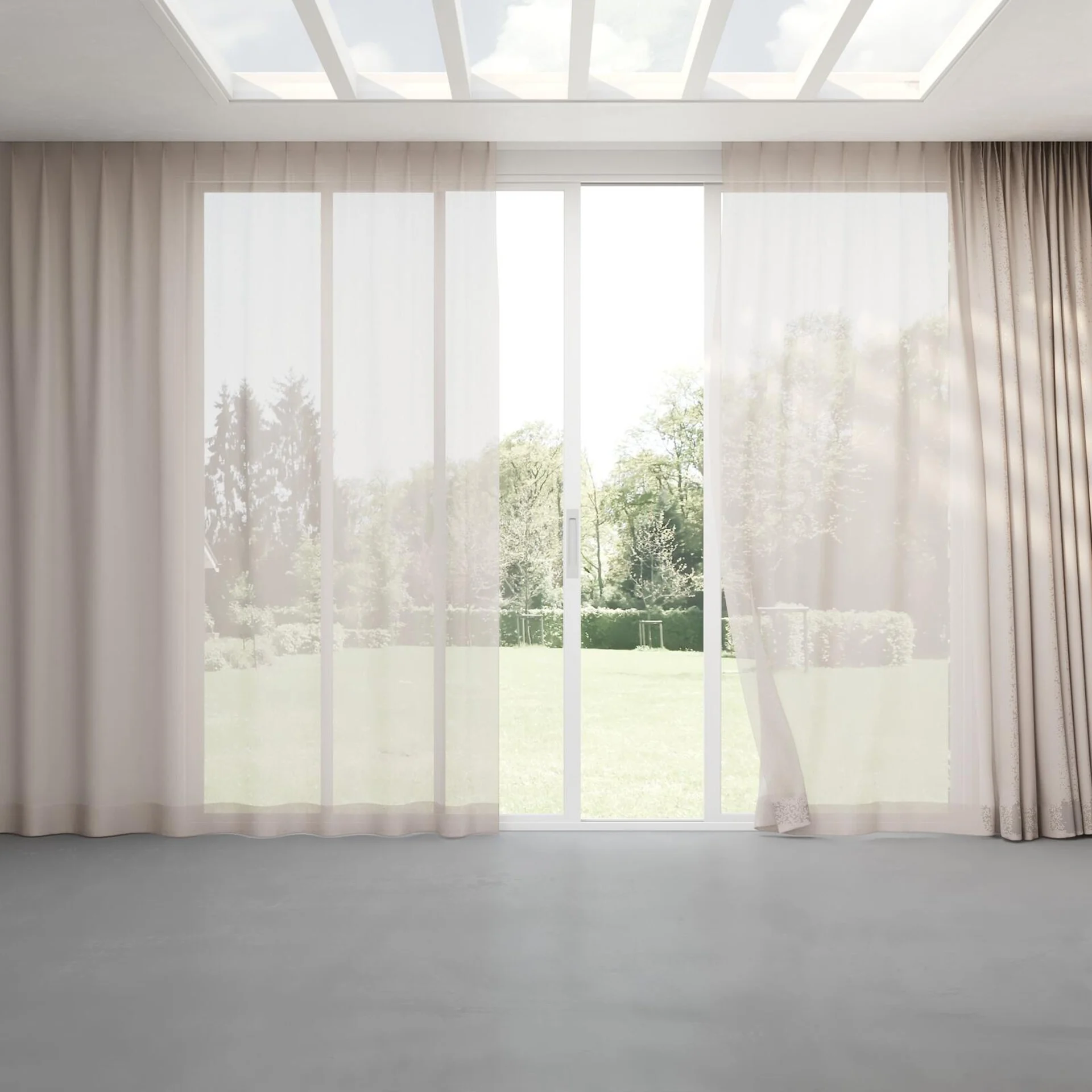 Full view of Gesso Lino Blush, pinch pleat