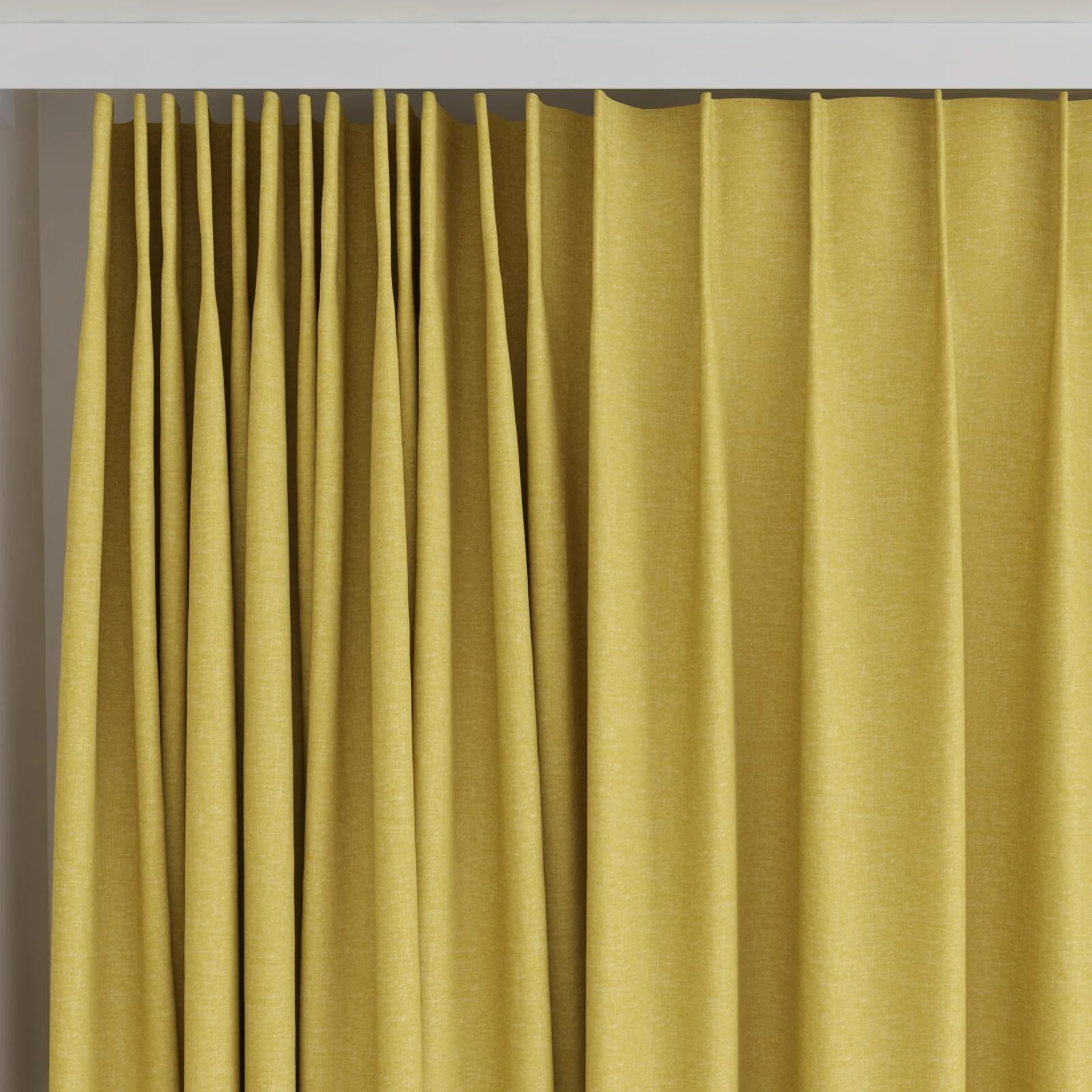 Top view of Coverlet Straw, on curtain rail