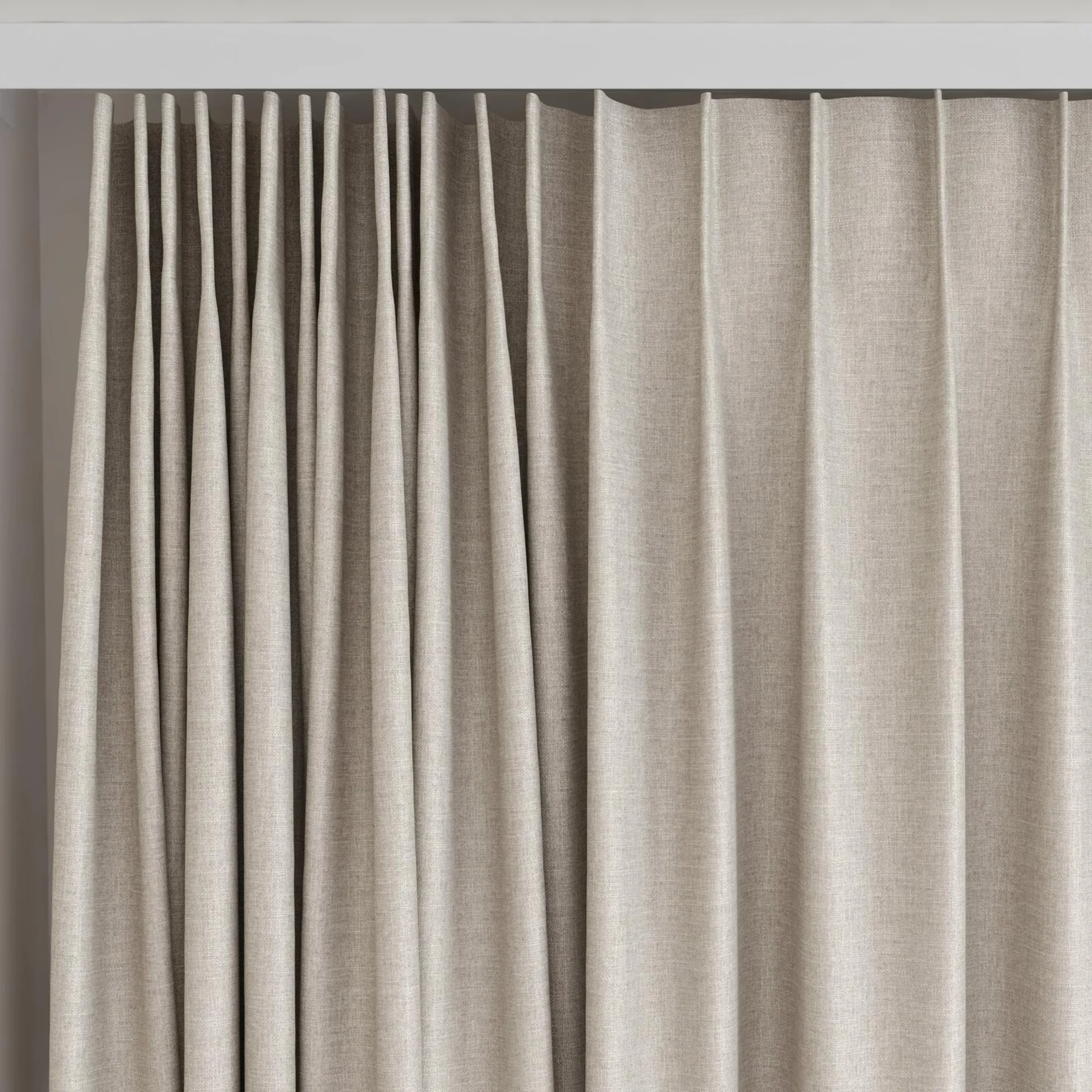 Top view of Frisco Flint, on curtain rail
