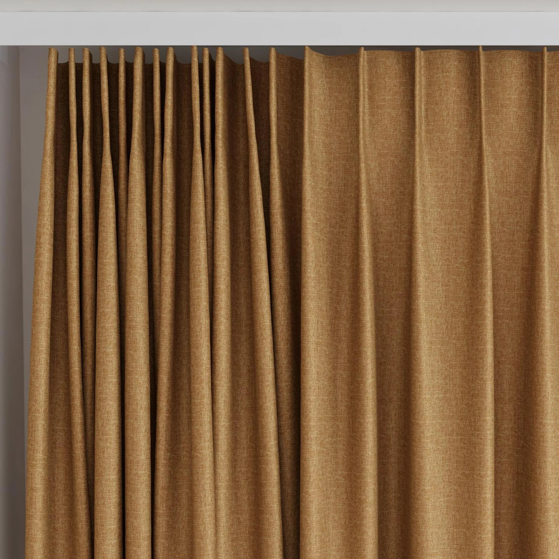 Top view of Retreat Blackout Sunset, on curtain rail
