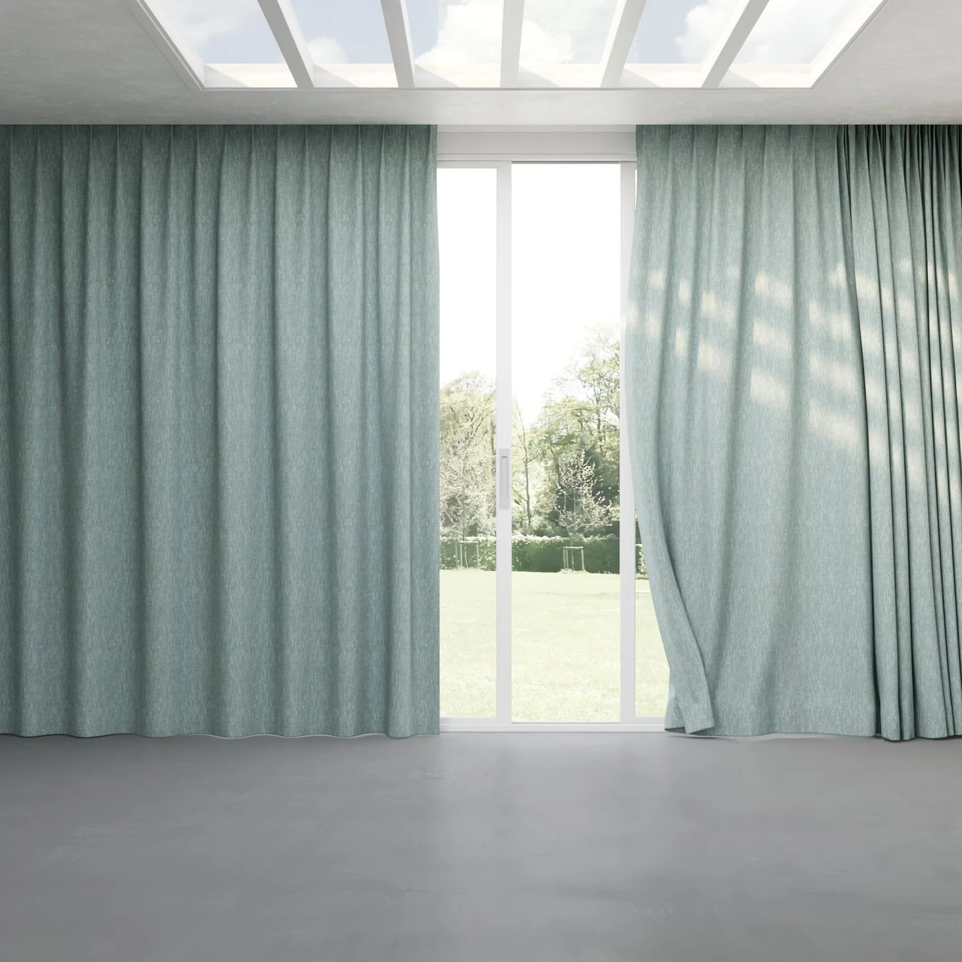 Full view of Dryland Scuba, pinch pleat