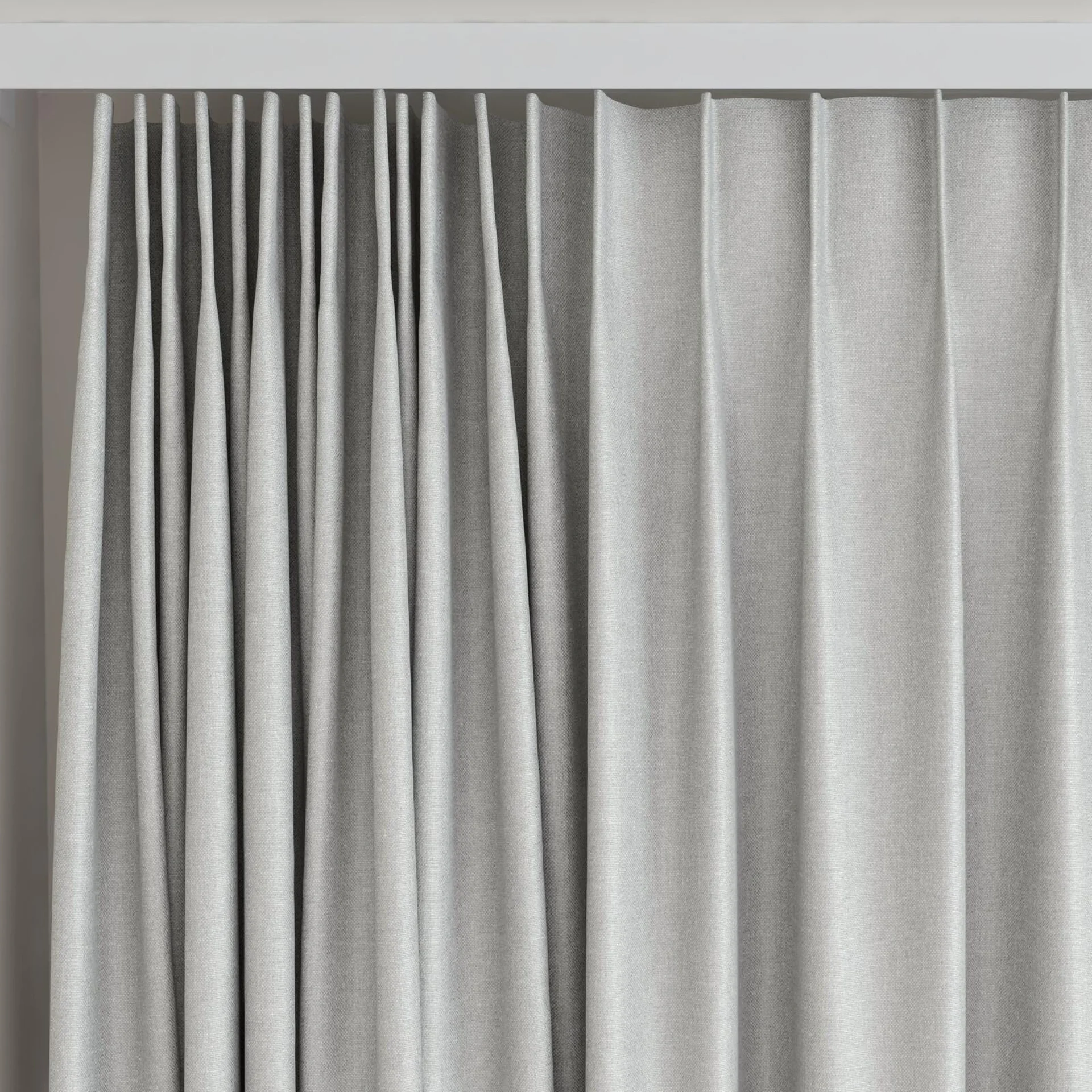 Top view of Banksia Willow, on curtain rail
