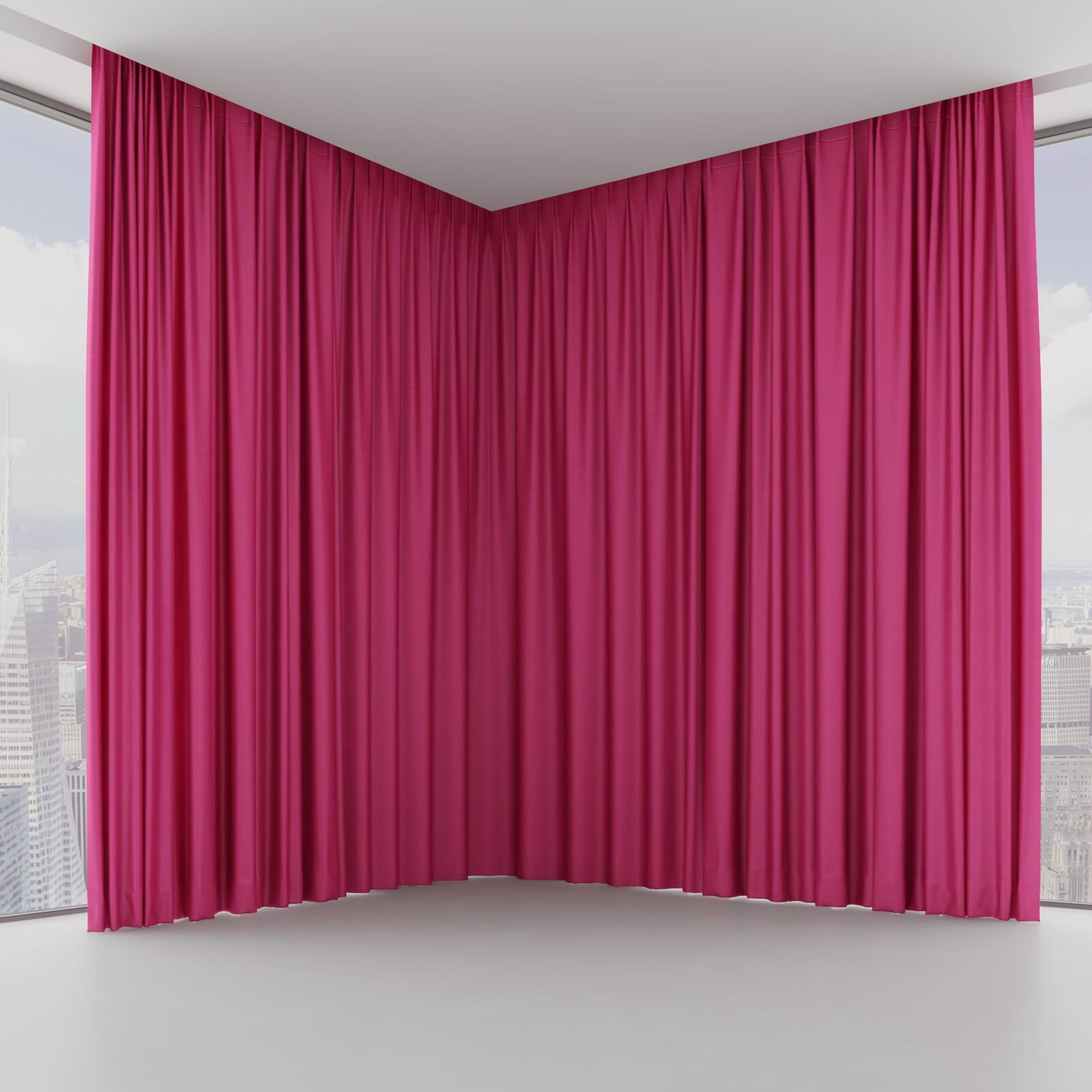 Front view of Silky Magenta, on hidden rail