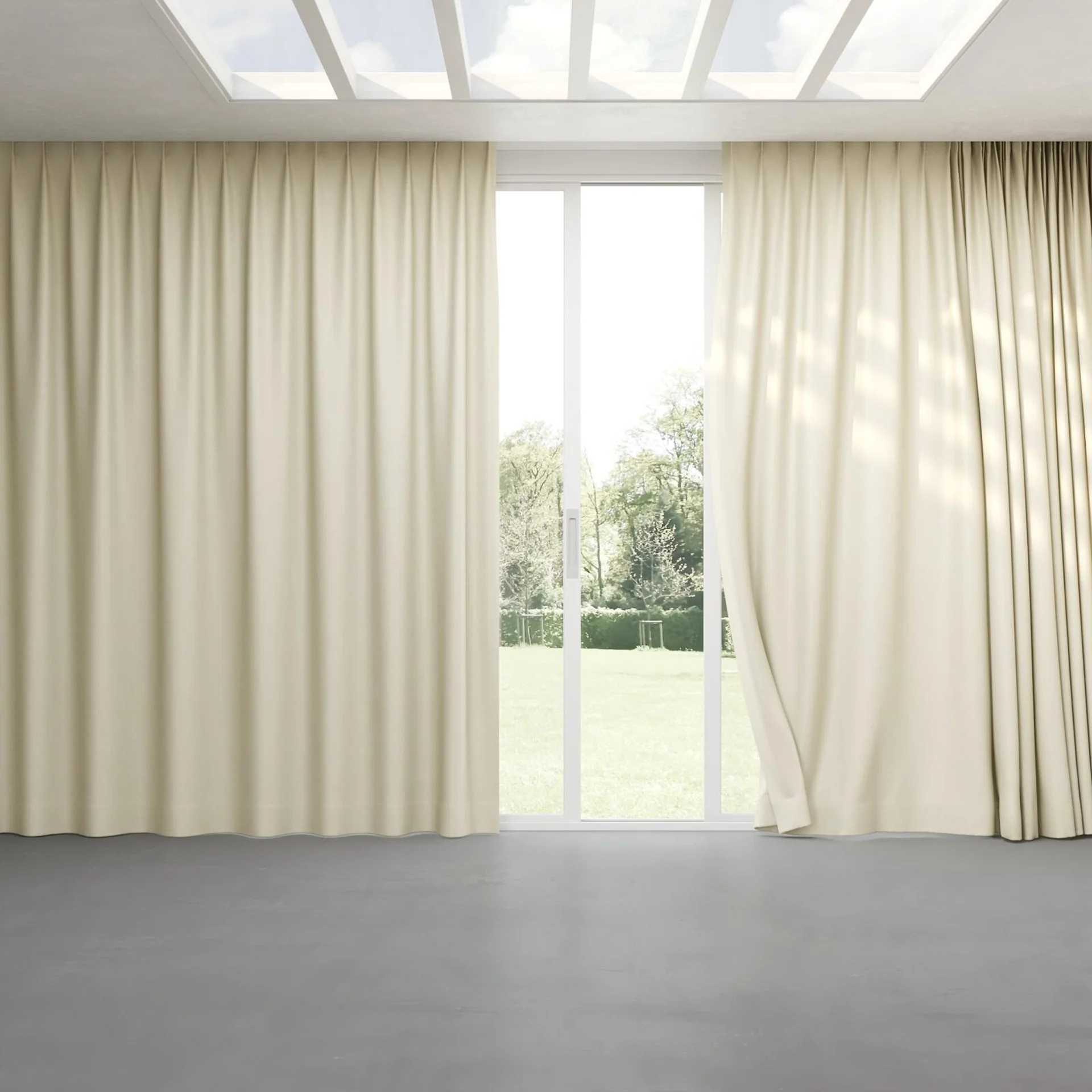 Full view of Umbra Sesame, pinch pleat