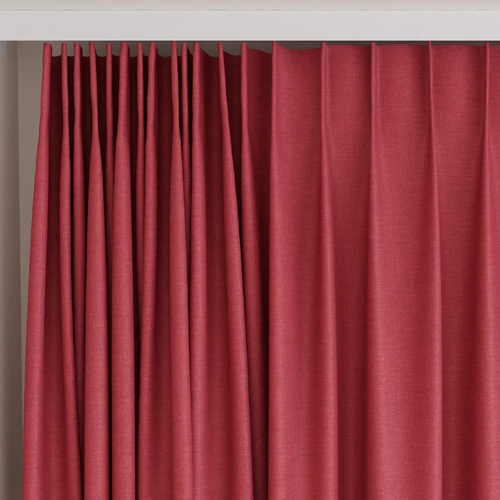 Top view of Casual Passion, on curtain rail