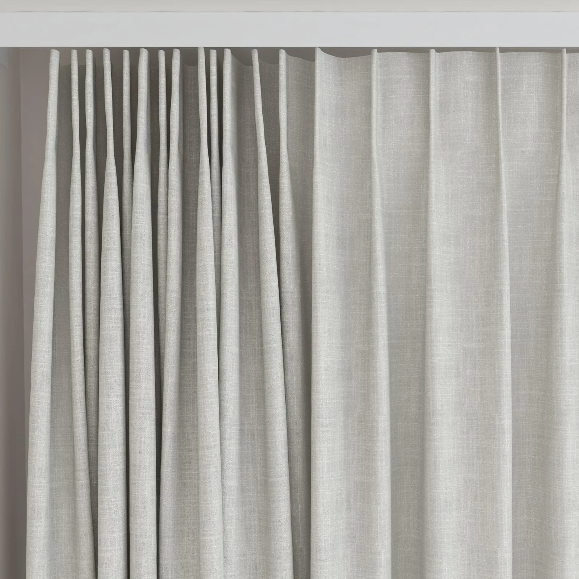 Top view of Release Stucco, on curtain rail