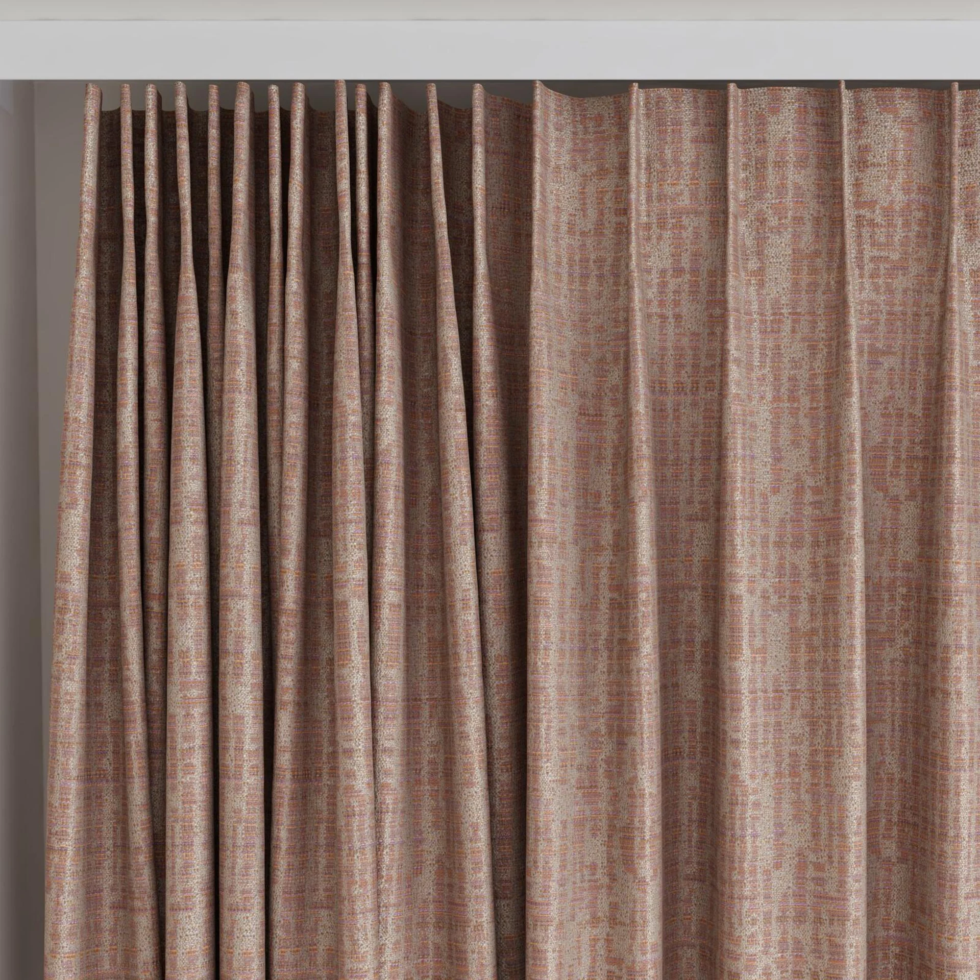 Top view of Unicode Berry, on curtain rail