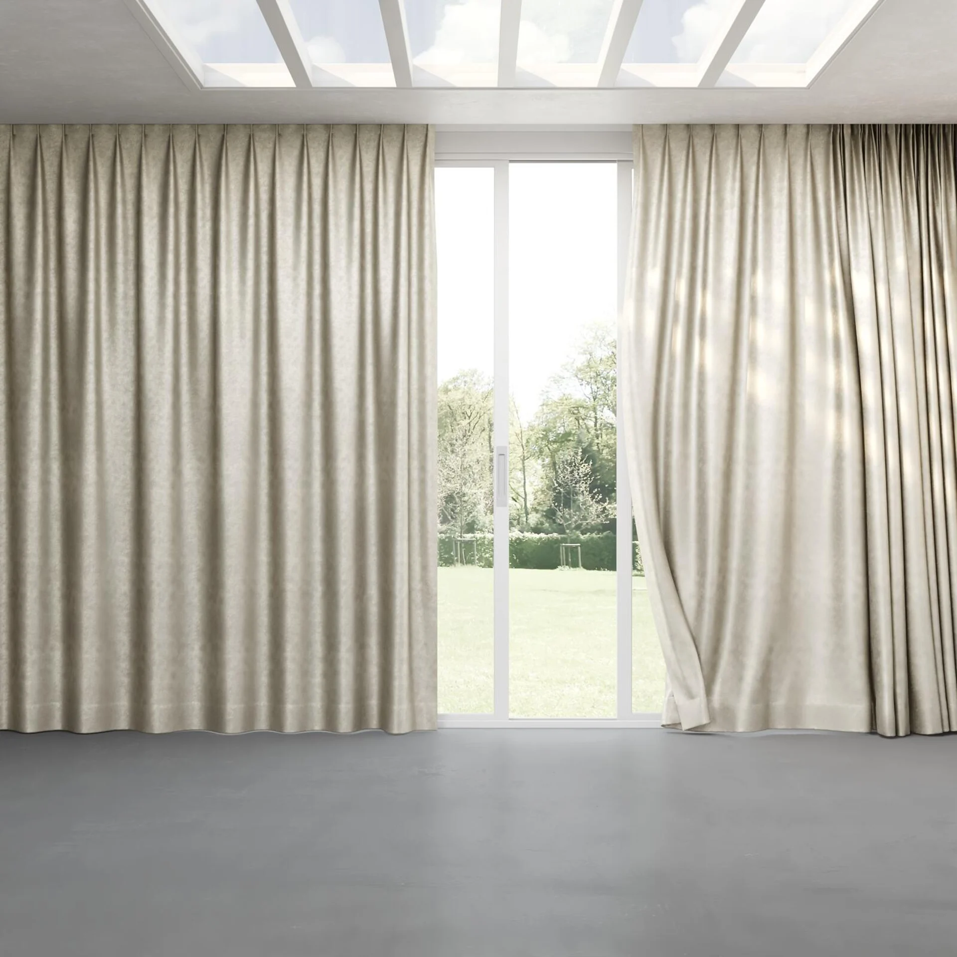 Full view of Fizz Zinc, pinch pleat