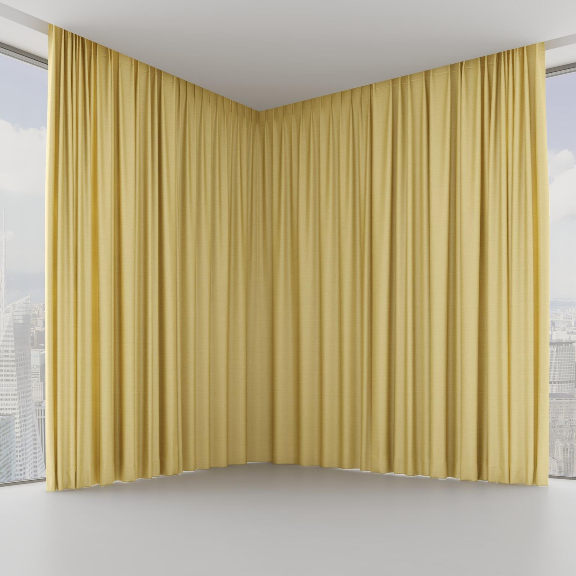 Front view of Silky Straw, on hidden rail