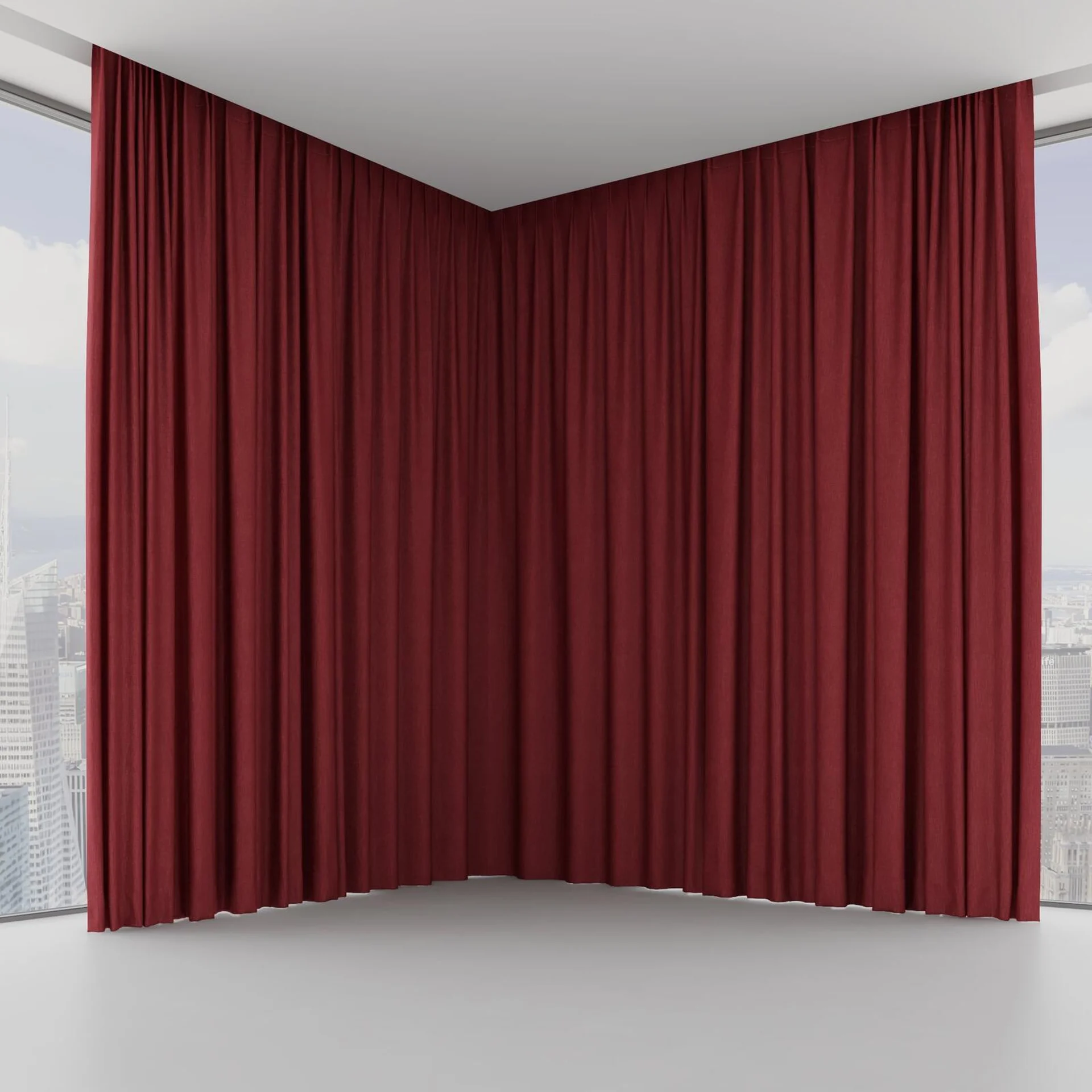 Front view of Bronco Burgundy, on hidden rail
