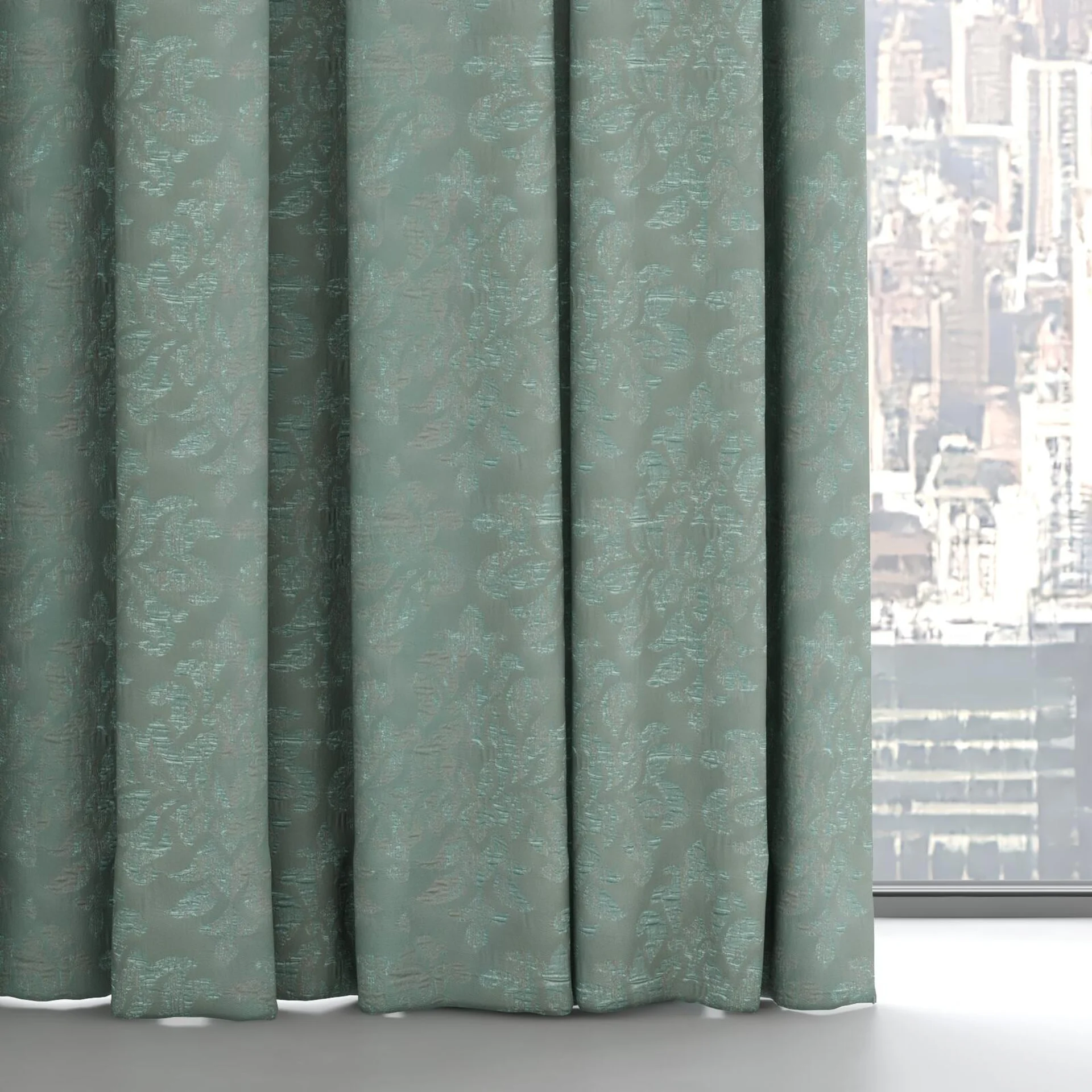 Bottom view of Objet Teal, on hidden rail