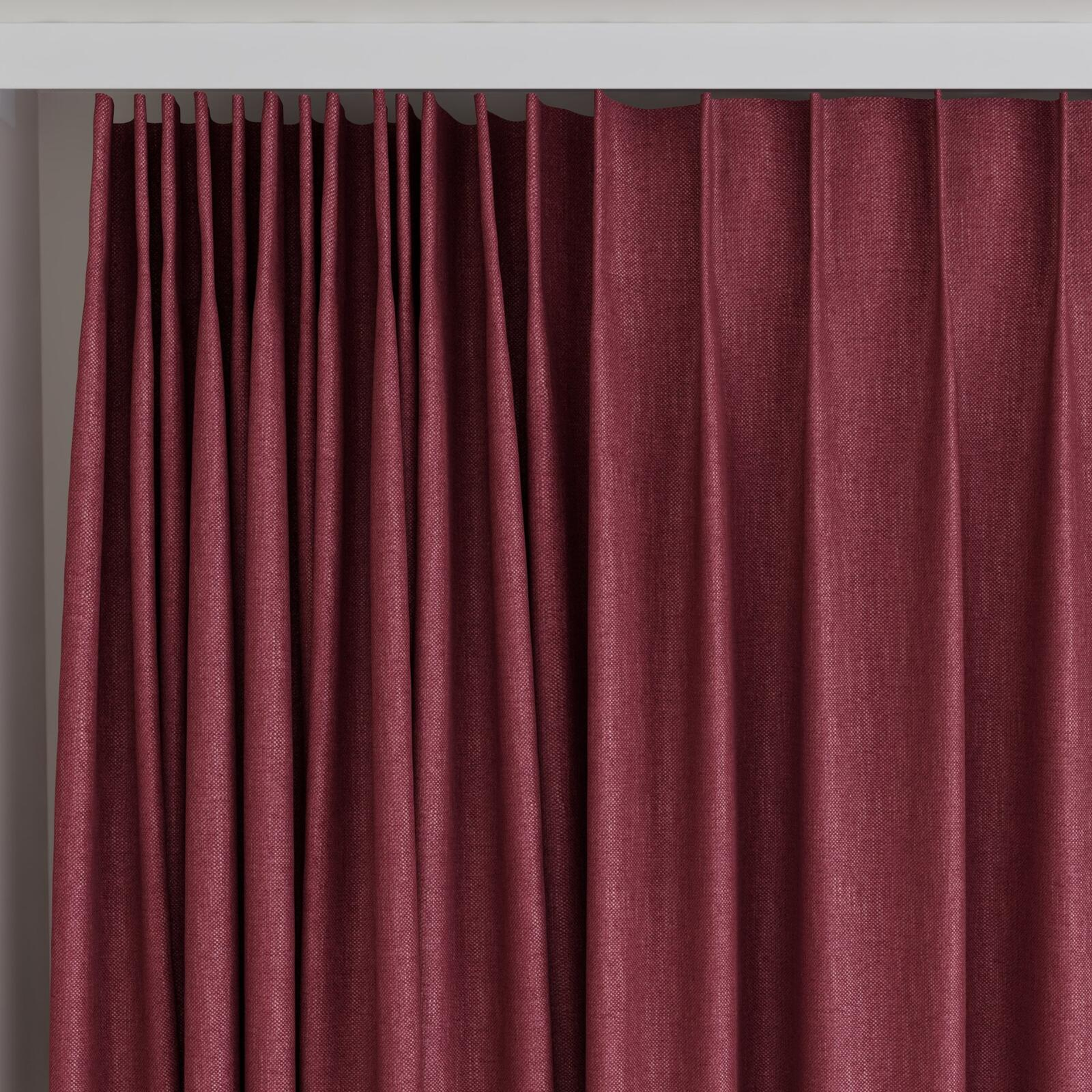 Top view of Bronco Plum, on curtain rail