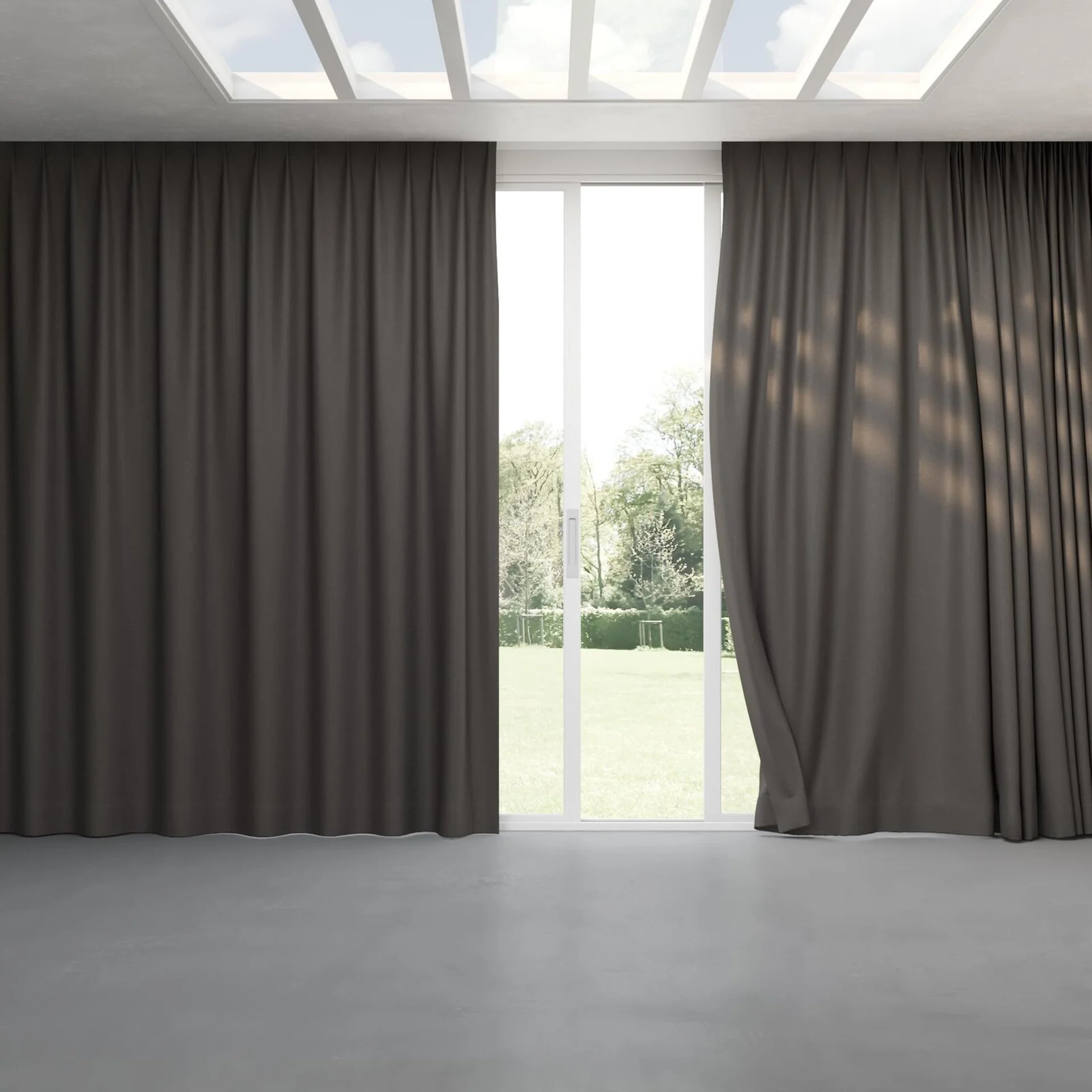 Full view of Colourwash Eco Truffle, pinch pleat