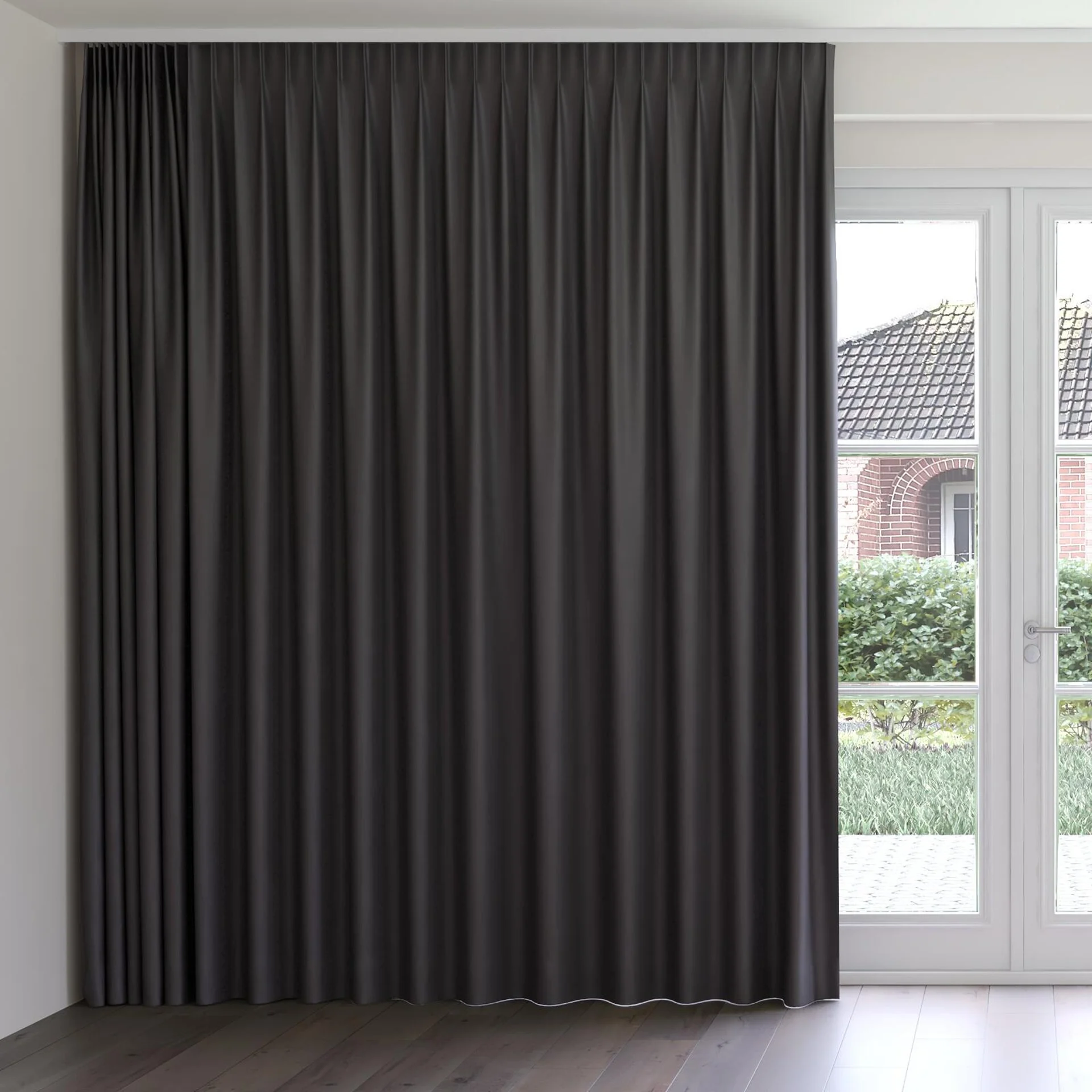 Front view of Grove Night, on curtain rail