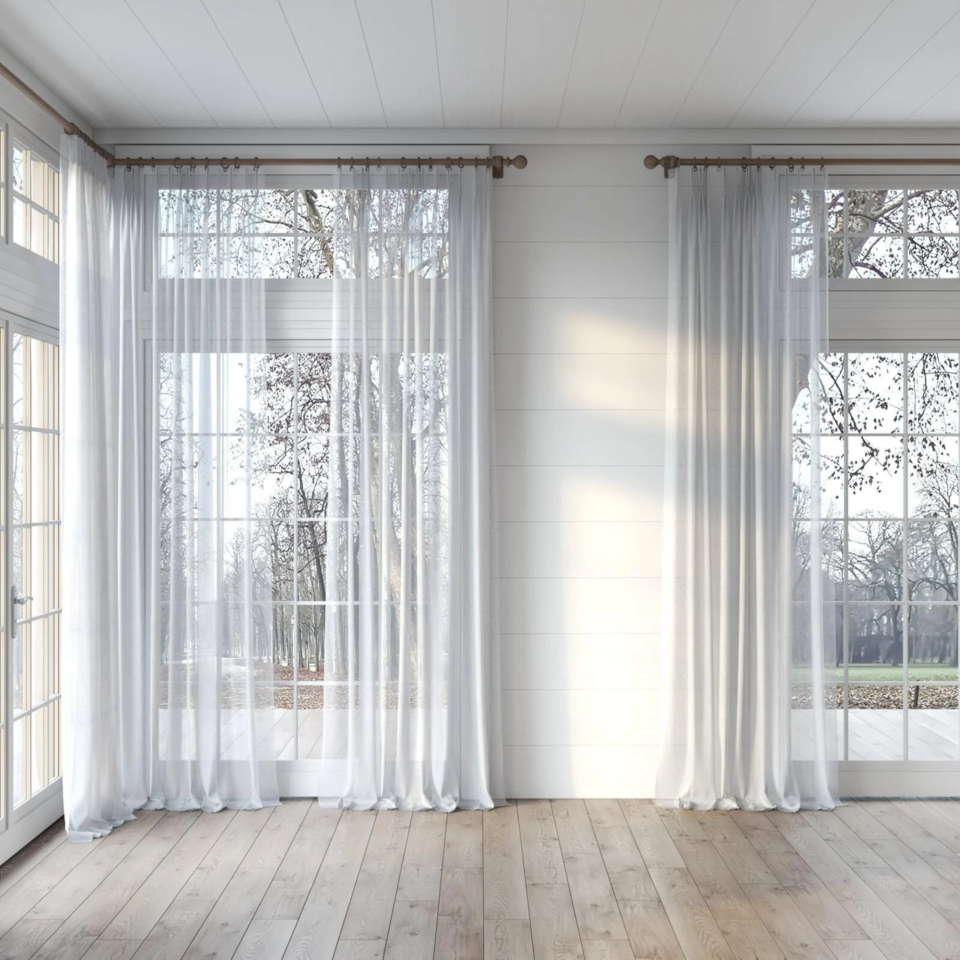 Full view of Tempest Storm, puddled, on curtain rod