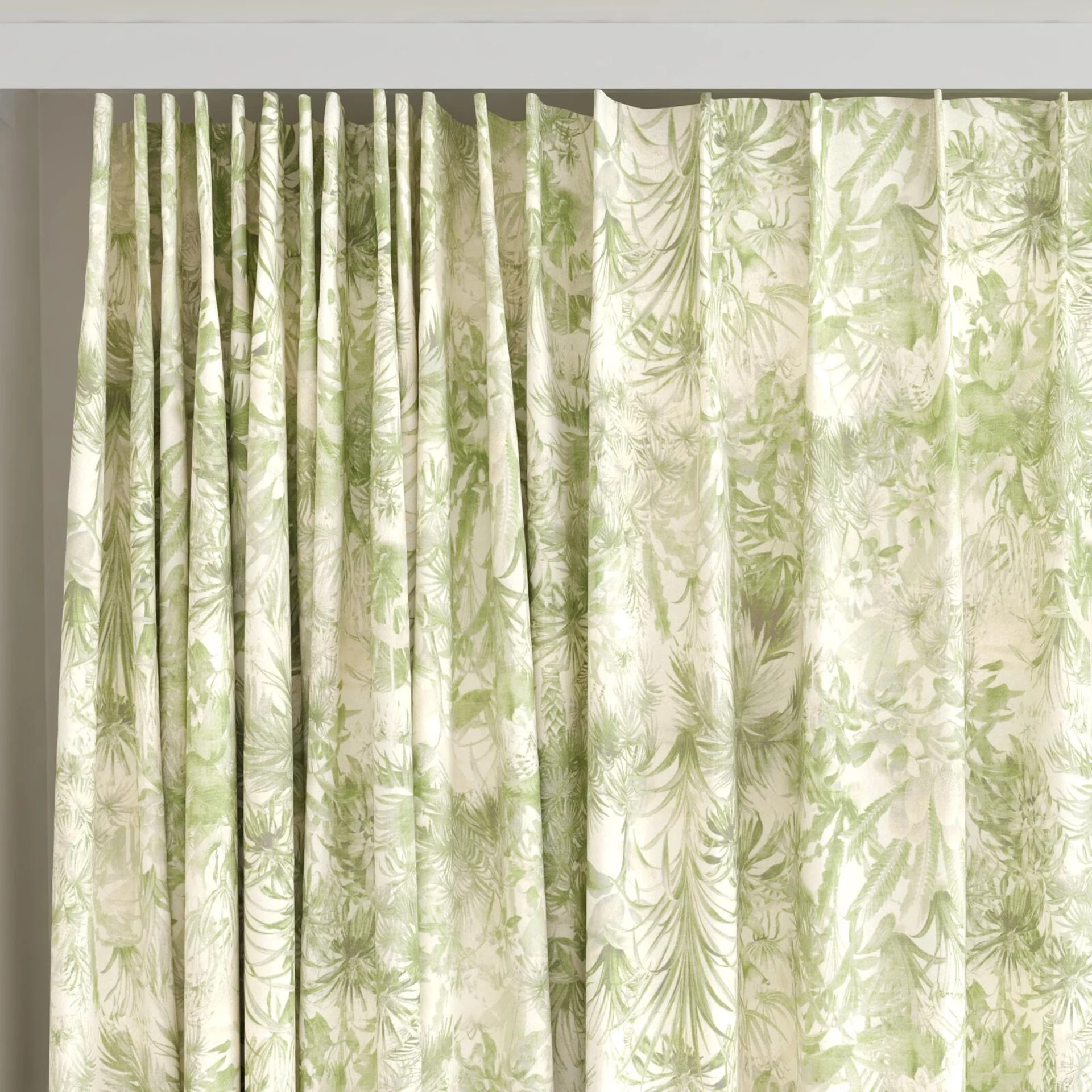 Top view of Arum Lime, on curtain rail