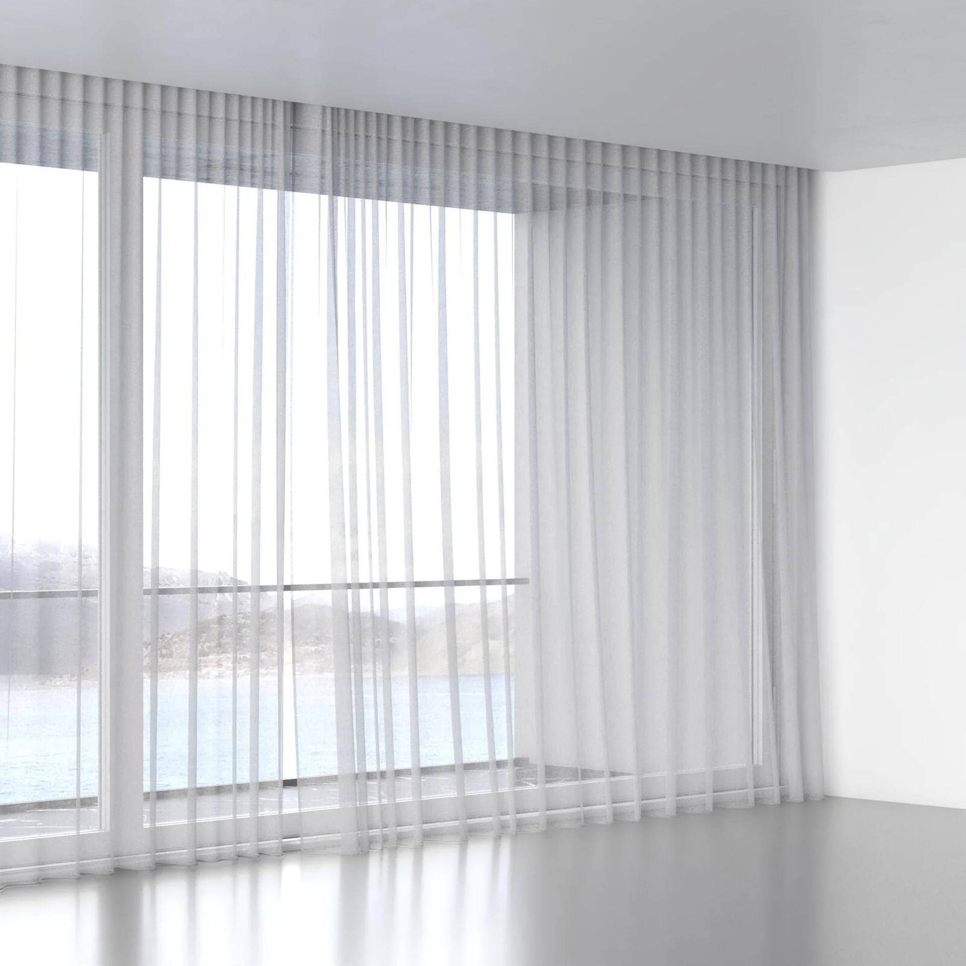 Full view of Seaview Silver Birch, wave pleat