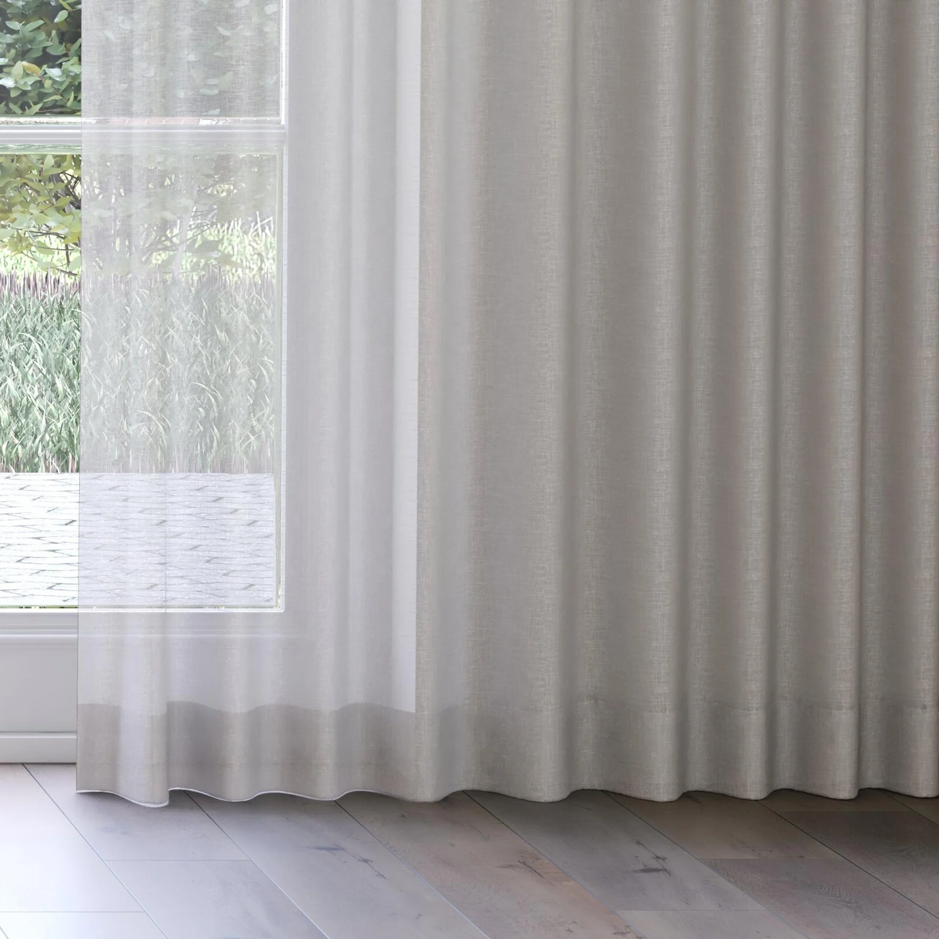 Bottom view of Uno Earth, on curtain rail