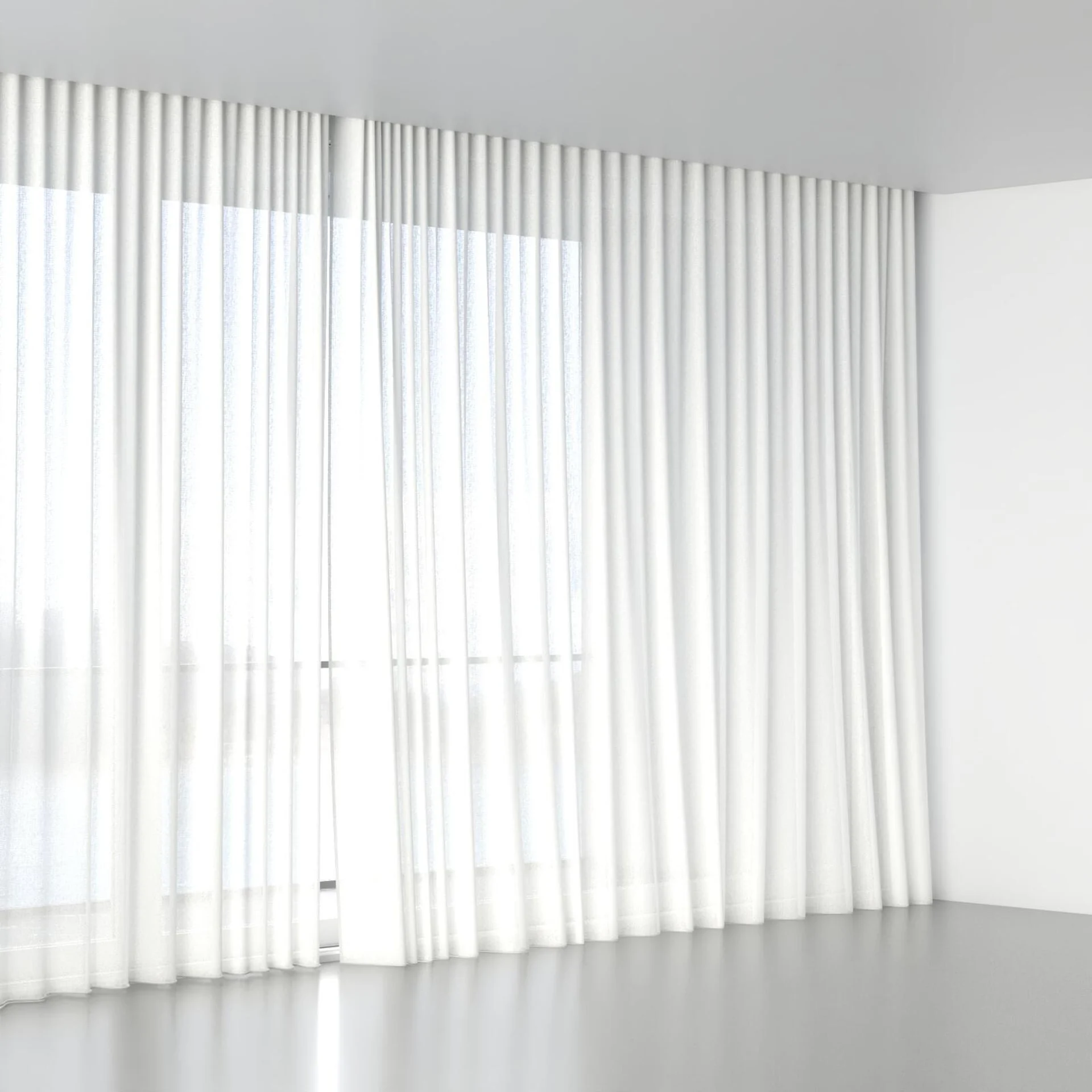 Full view of Remarkable Crushed Greige, wave pleat