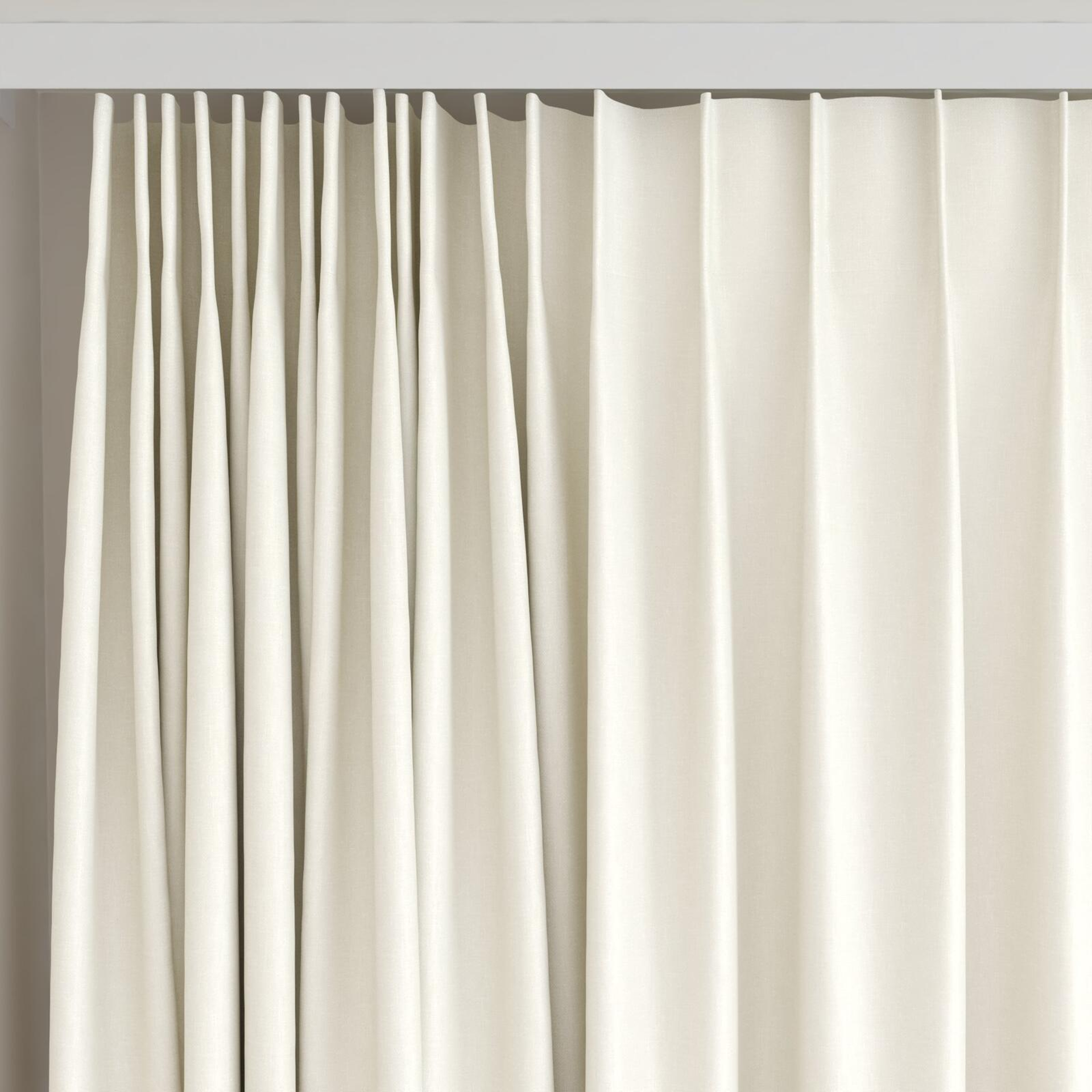 Top view of Naturama Cream, on curtain rail