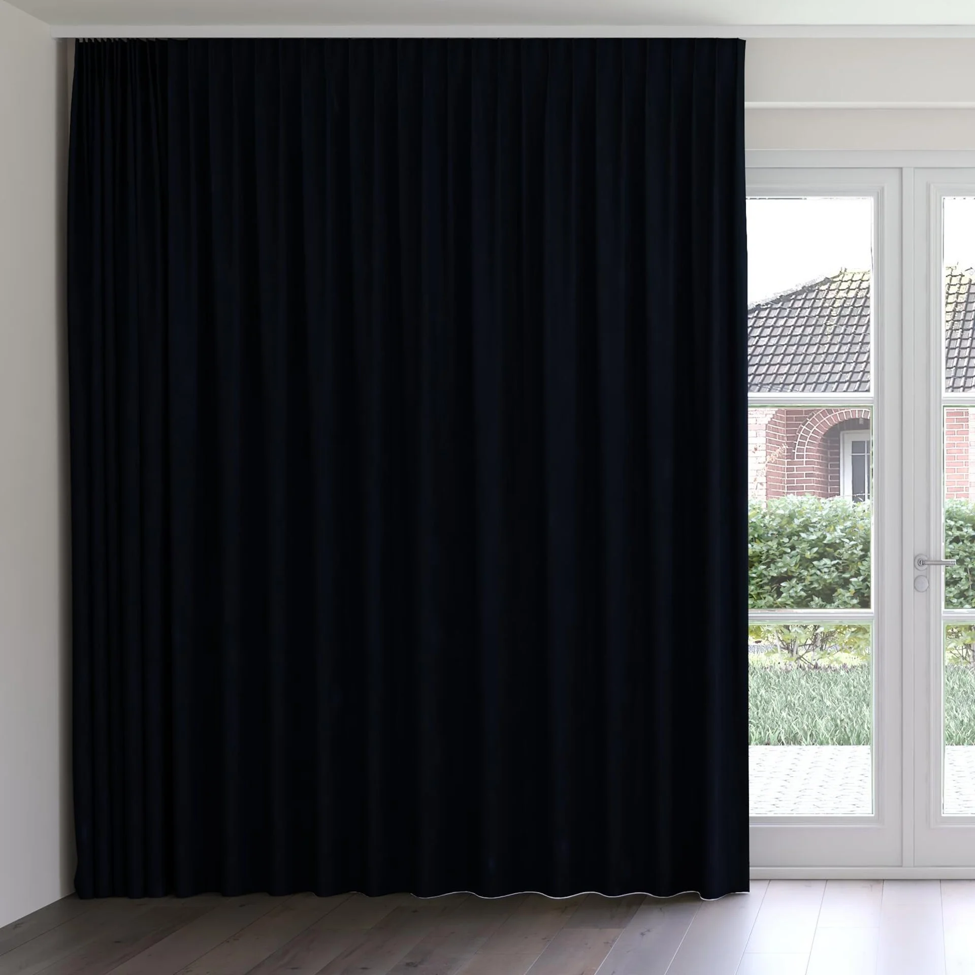 Front view of Vela Ink, on curtain rail