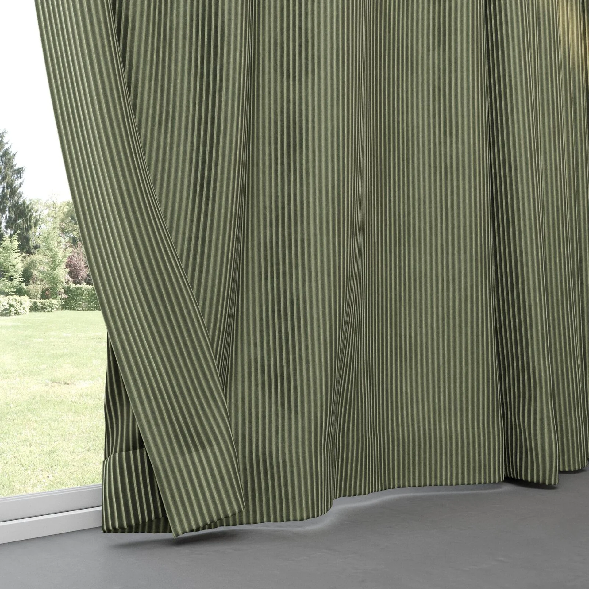 Bottom view of Embrace Fern, pinch pleat