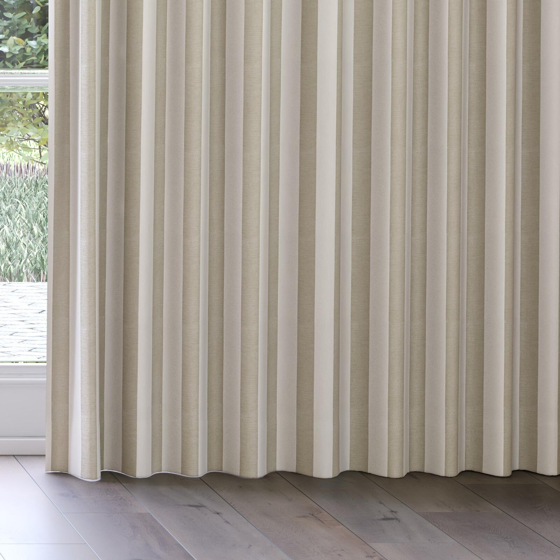 Bottom view of Nexus Linen, on curtain rail