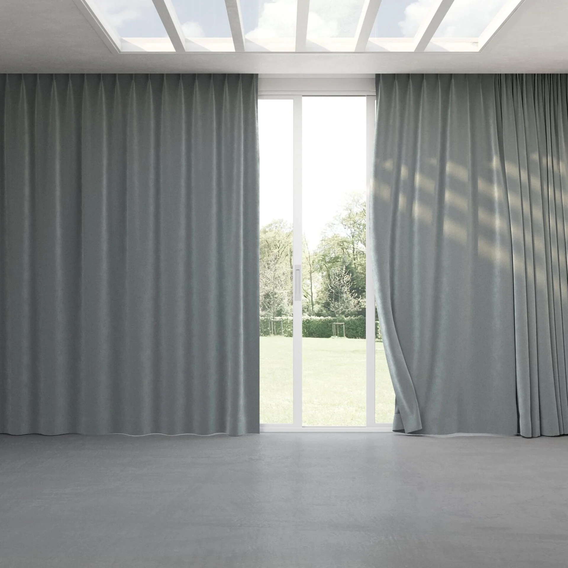 Full view of Vienna Opal, pinch pleat