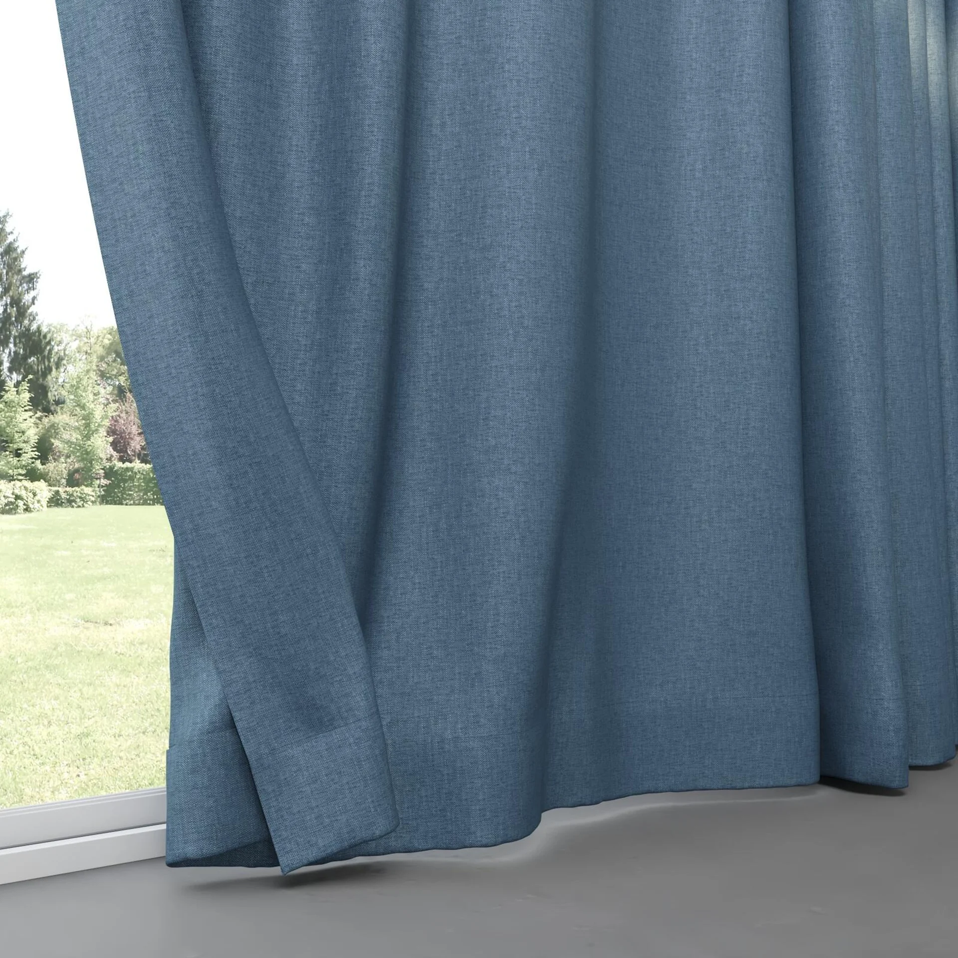 Bottom view of Perfecto Denim, pinch pleat