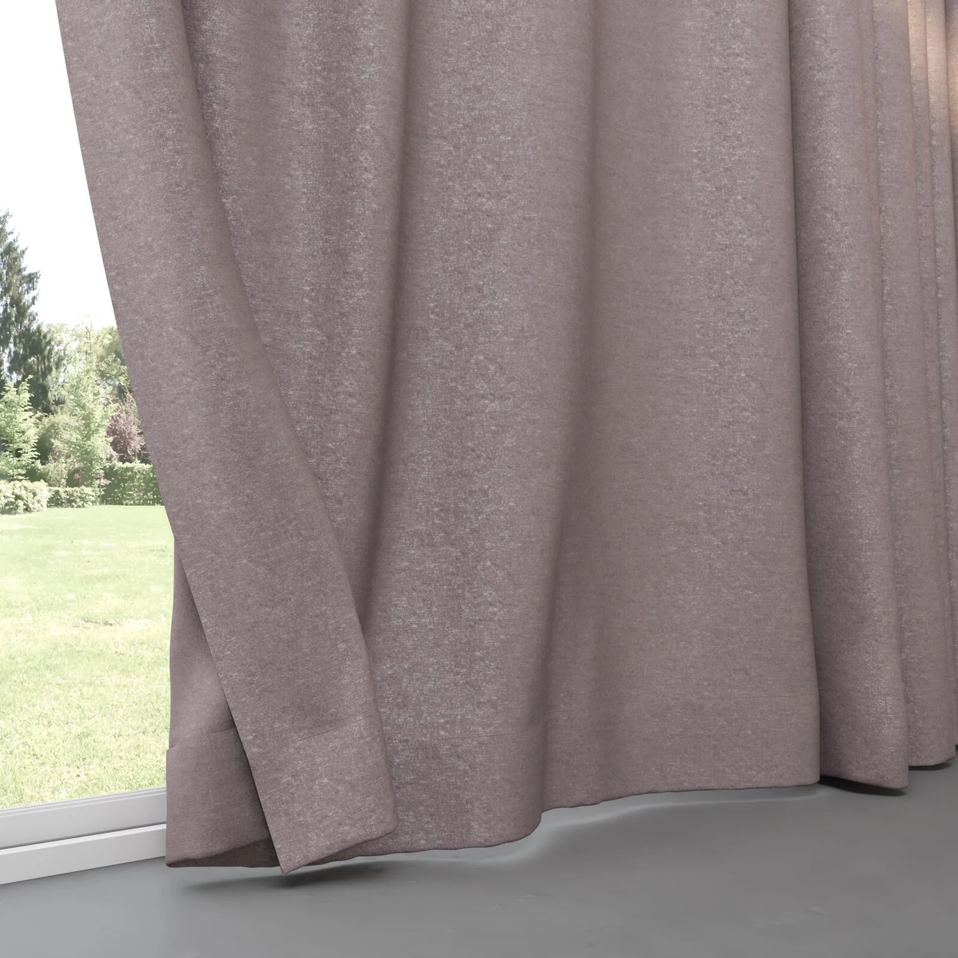 Bottom view of Drama Flint, pinch pleat