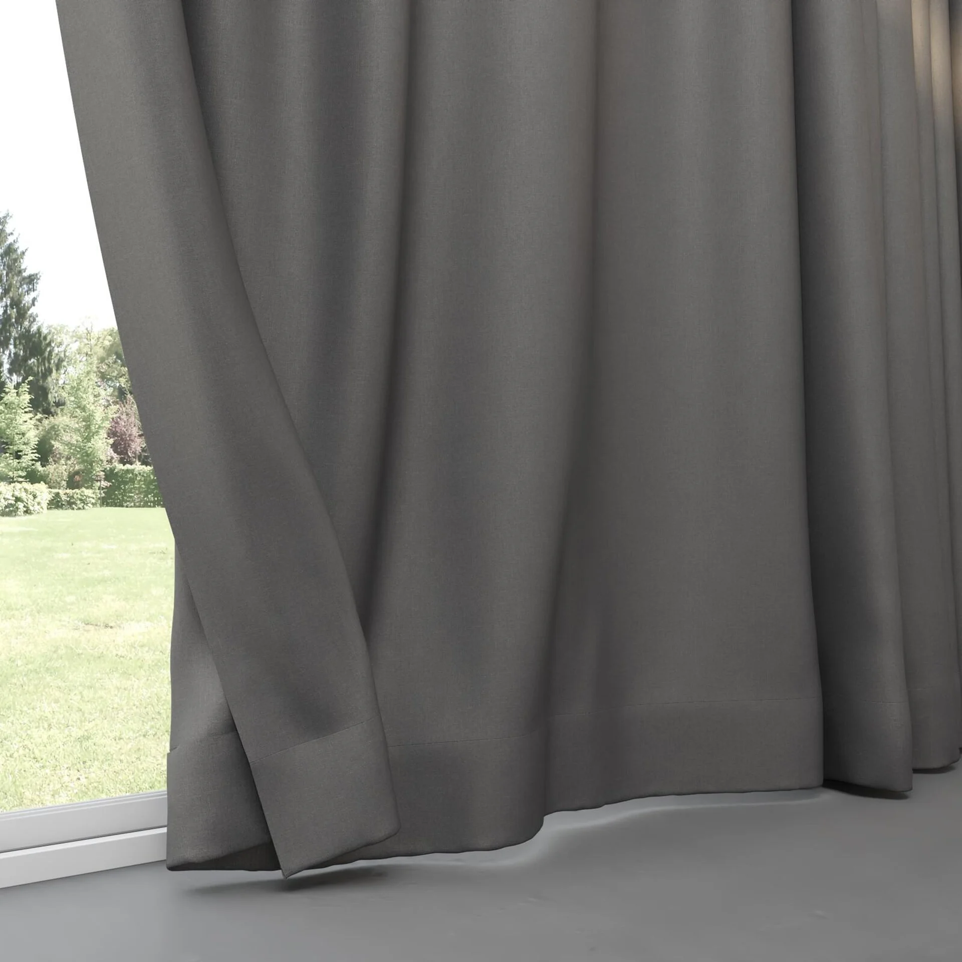 Bottom view of Kanvas Charcoal, pinch pleat