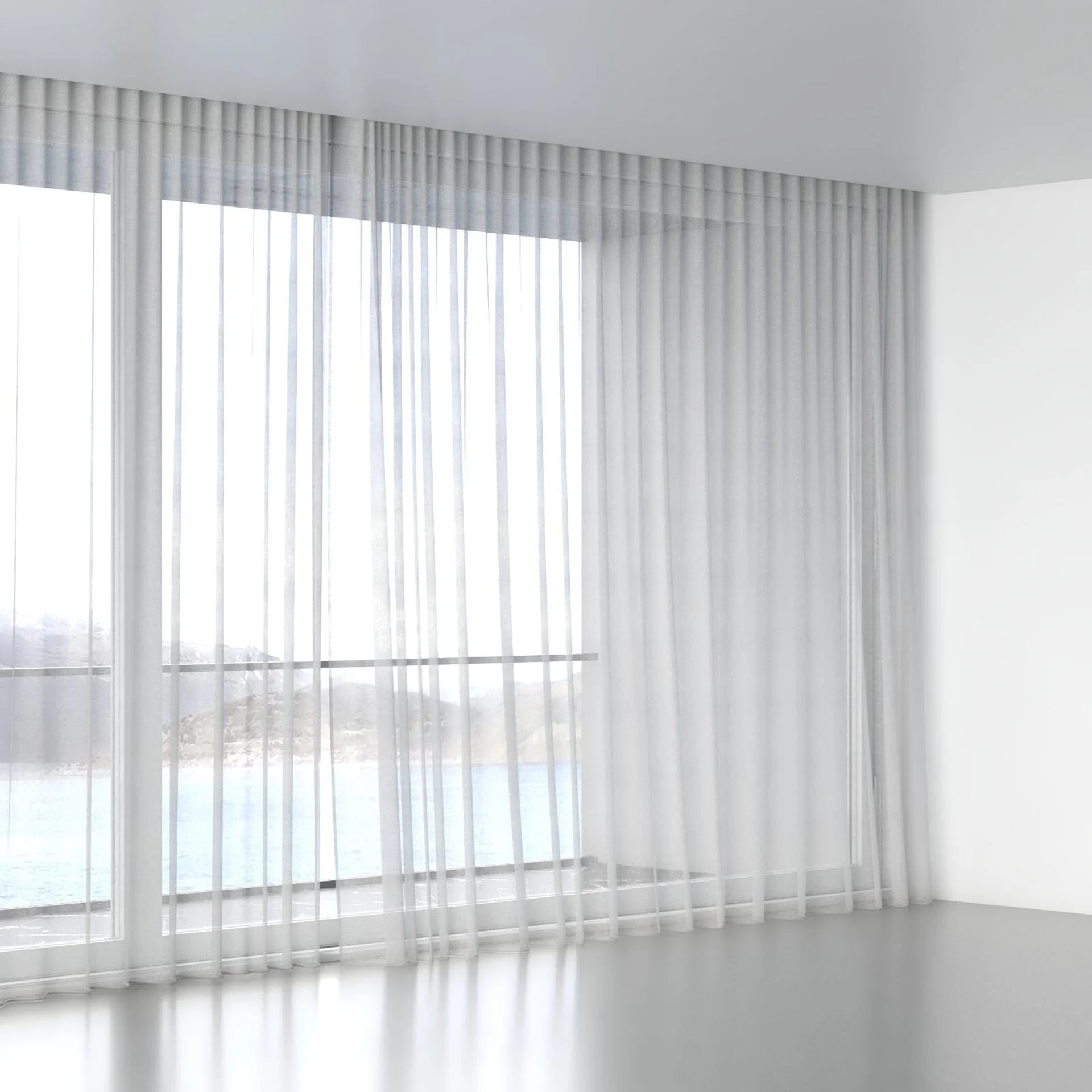 Full view of Natura Recycled Silver, wave pleat