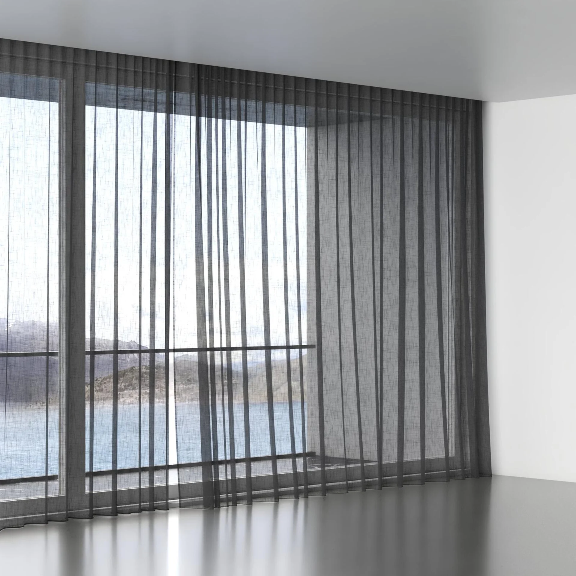 Full view of Attica Onyx, wave pleat