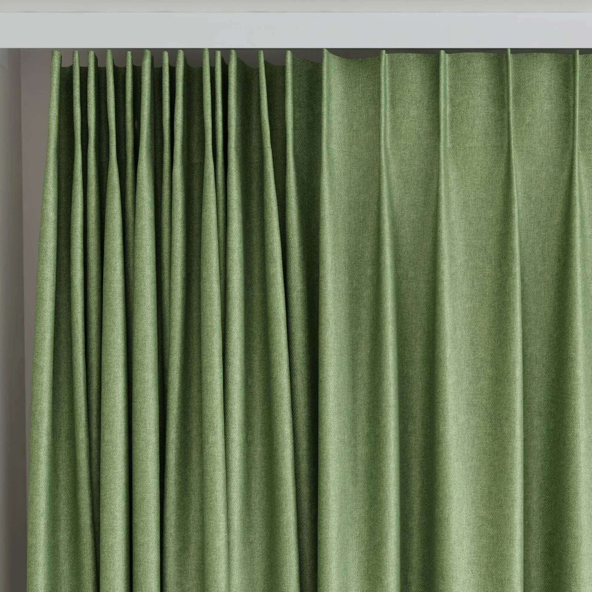 Top view of Fiji Leaf, on curtain rail