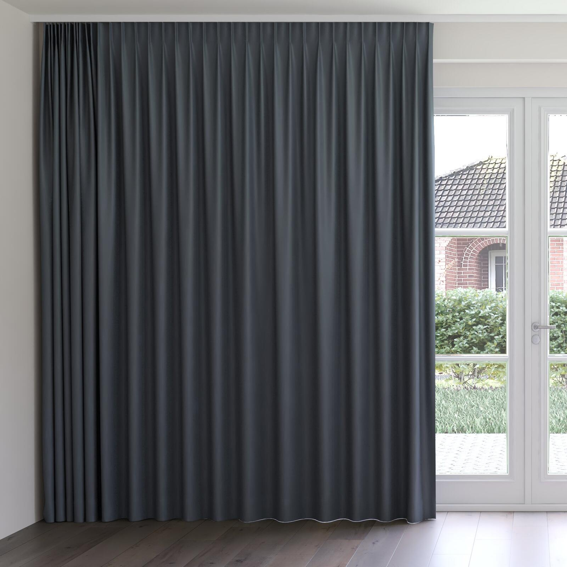 Front view of Urban Greystone, on curtain rail