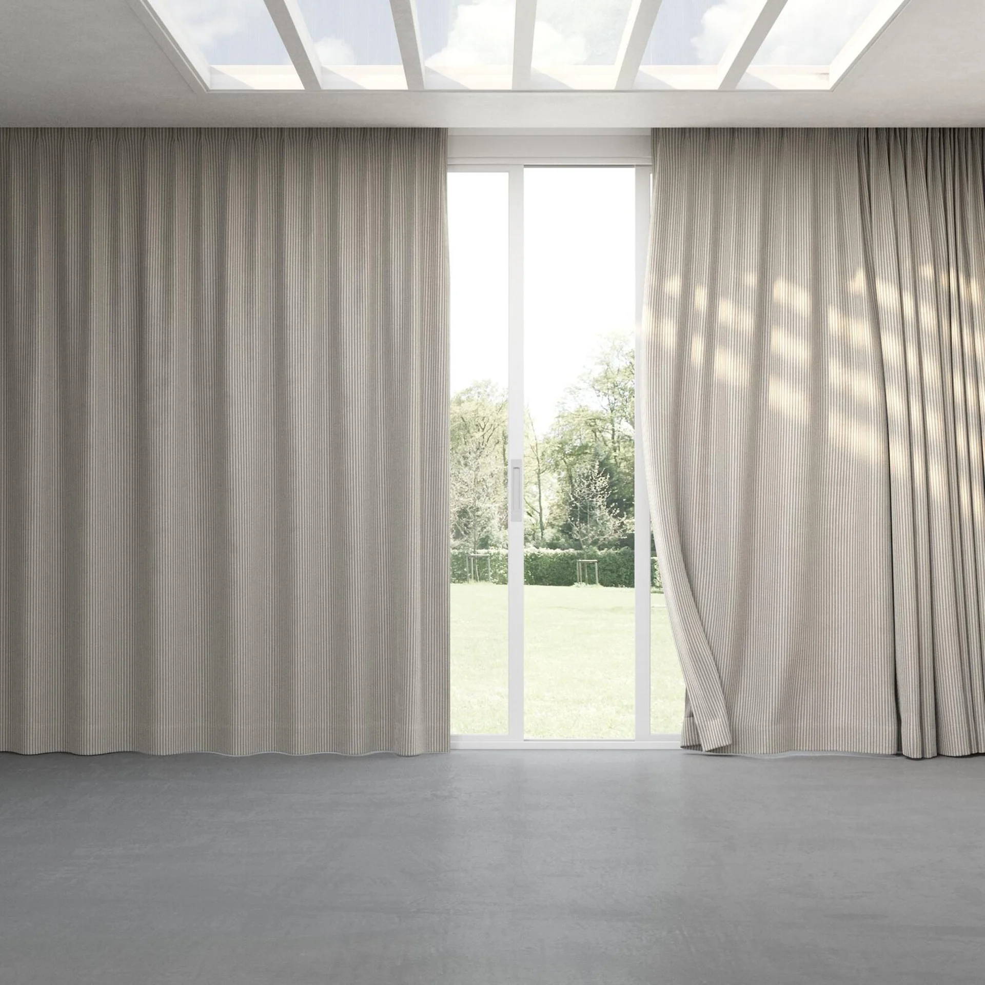 Full view of Embrace Chinchilla, pinch pleat