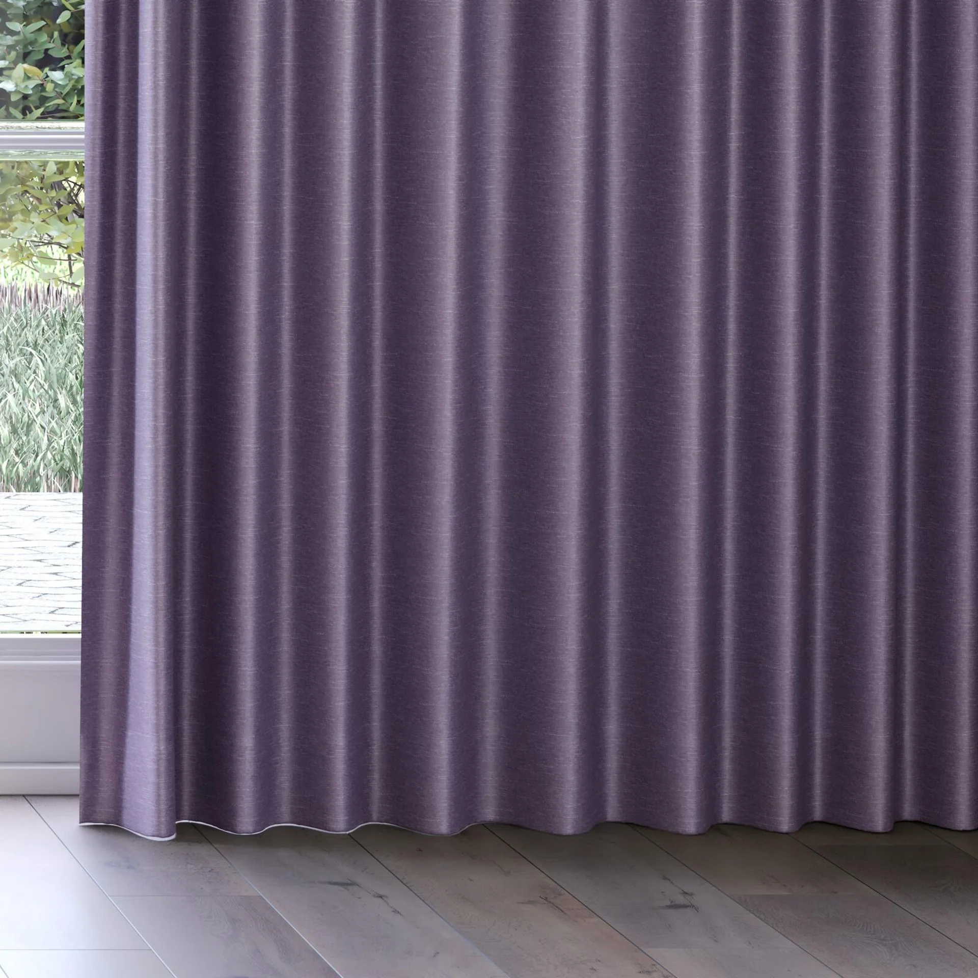 Bottom view of Provence Iris, on curtain rail