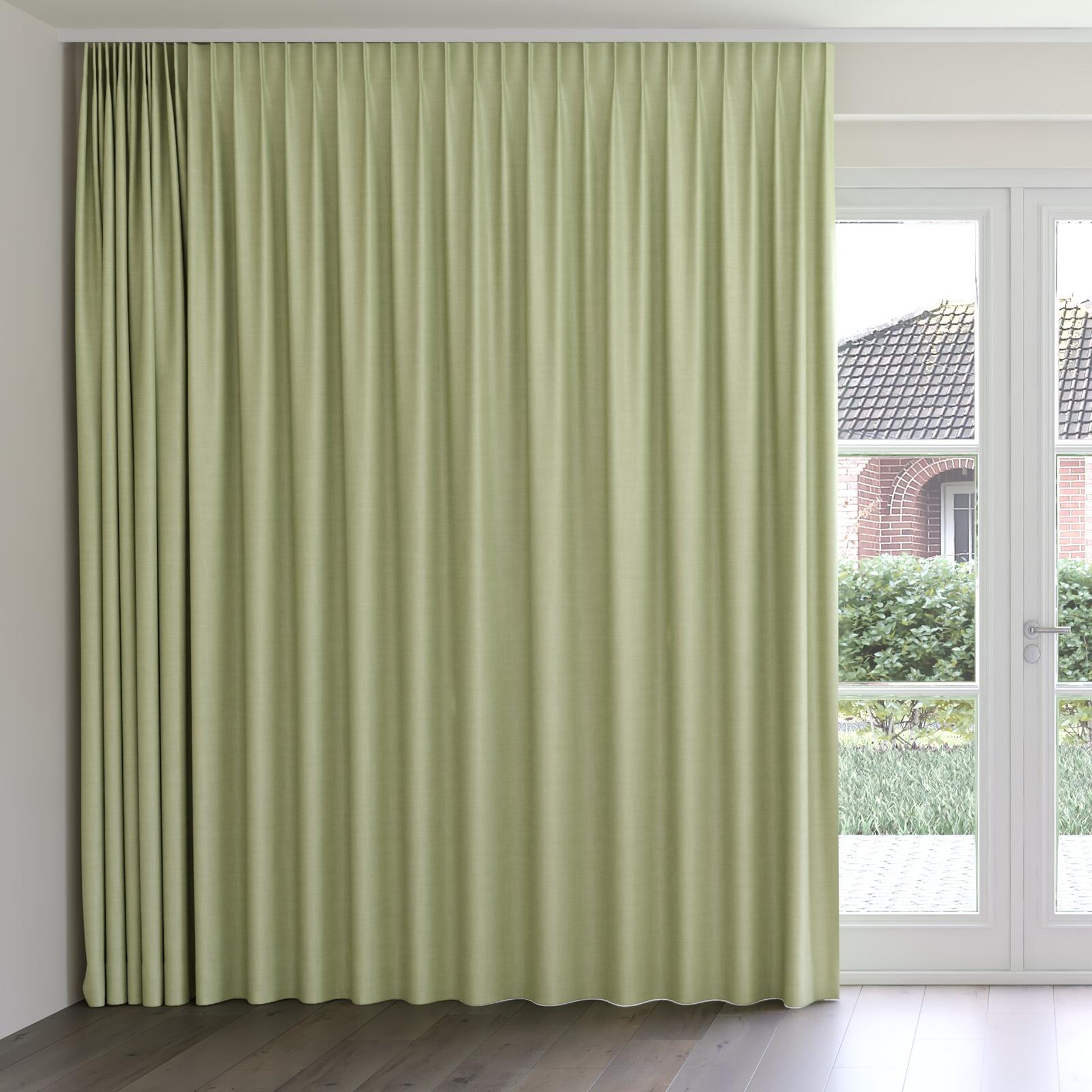 Front view of Keystone Lime, on curtain rail