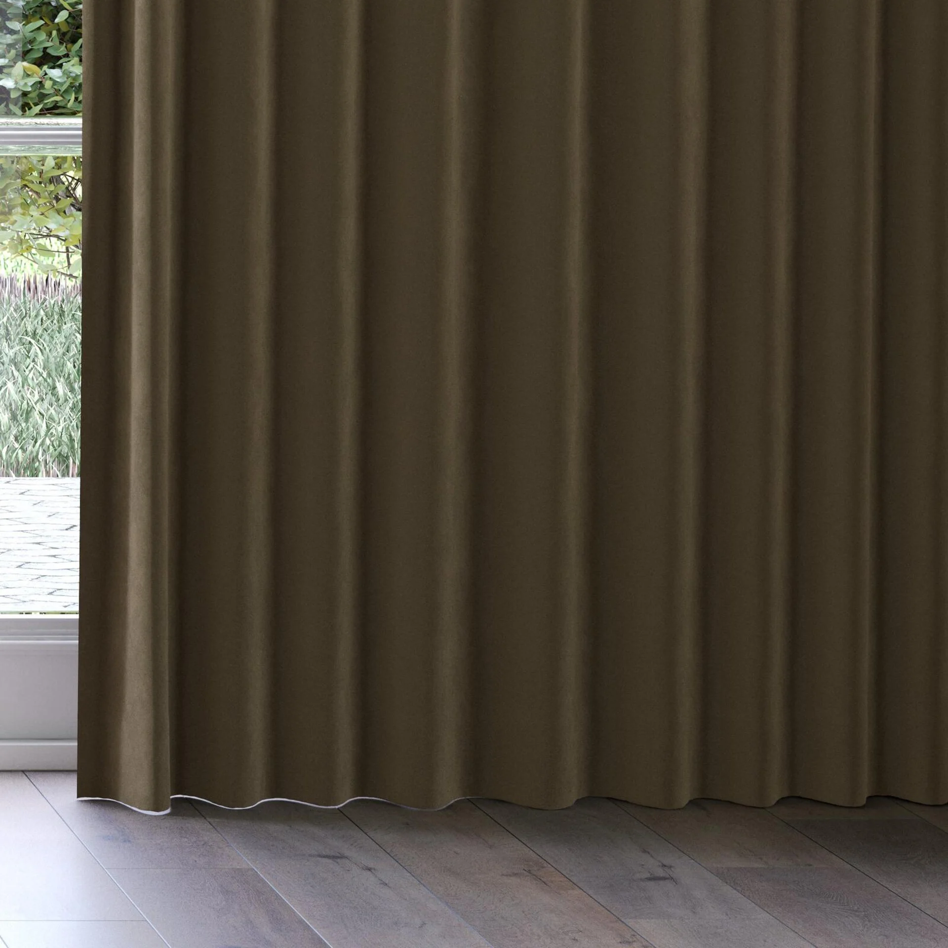 Bottom view of Vienna Vintage, on curtain rail
