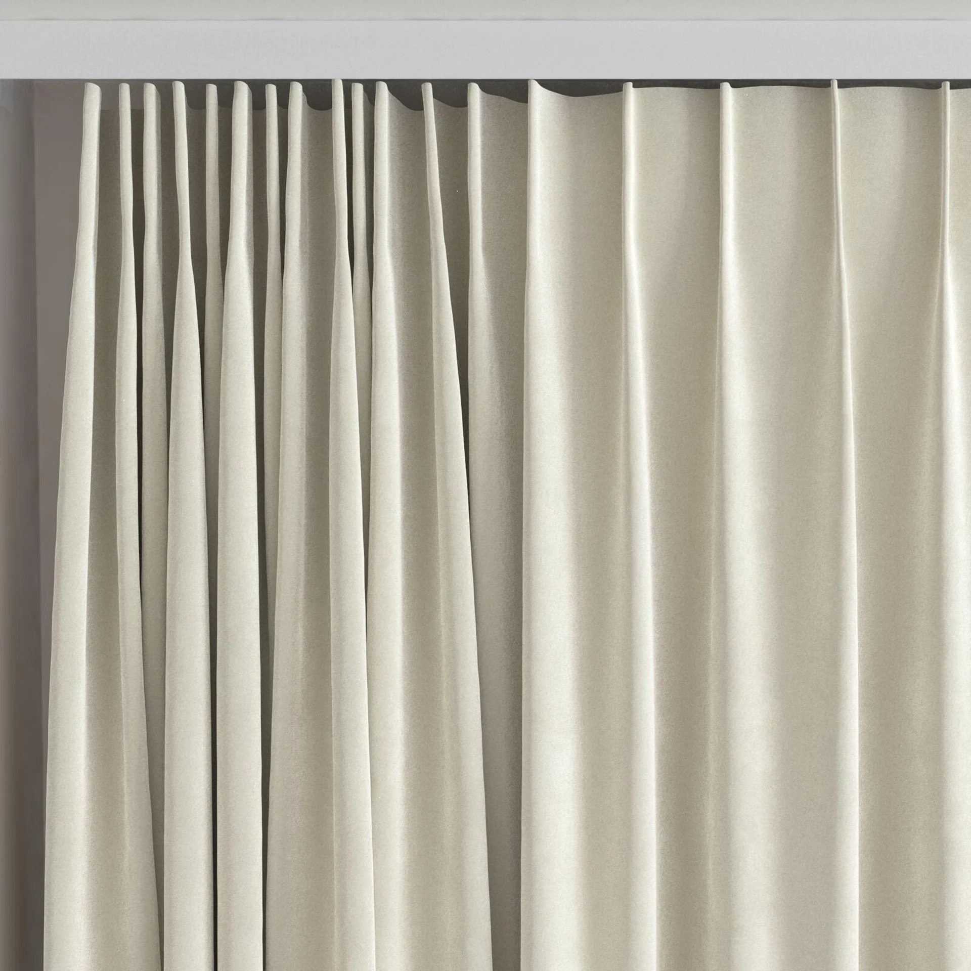Top view of Velvelux Papyrus, on curtain rail