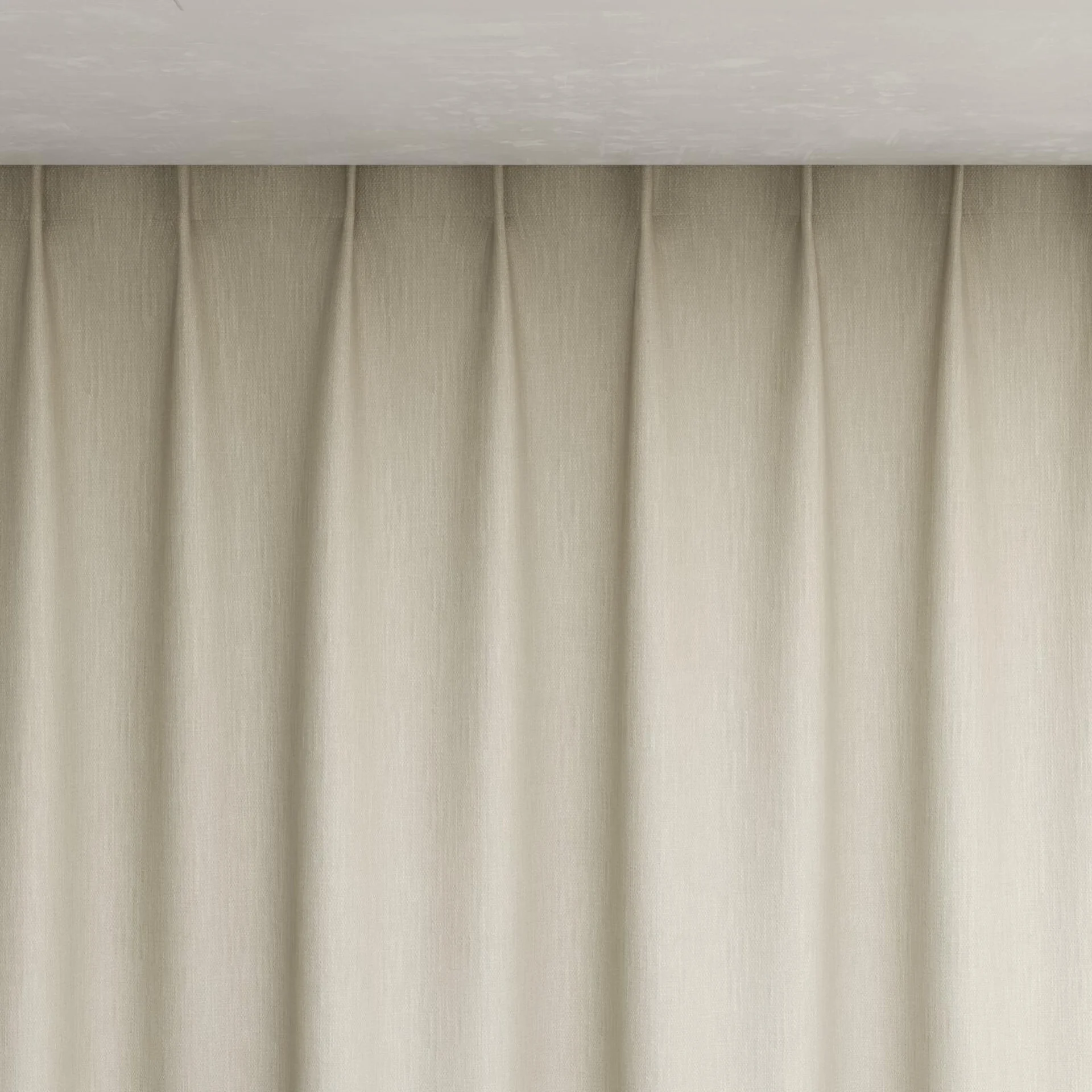 Top view of Cordoba Greige, pinch pleat