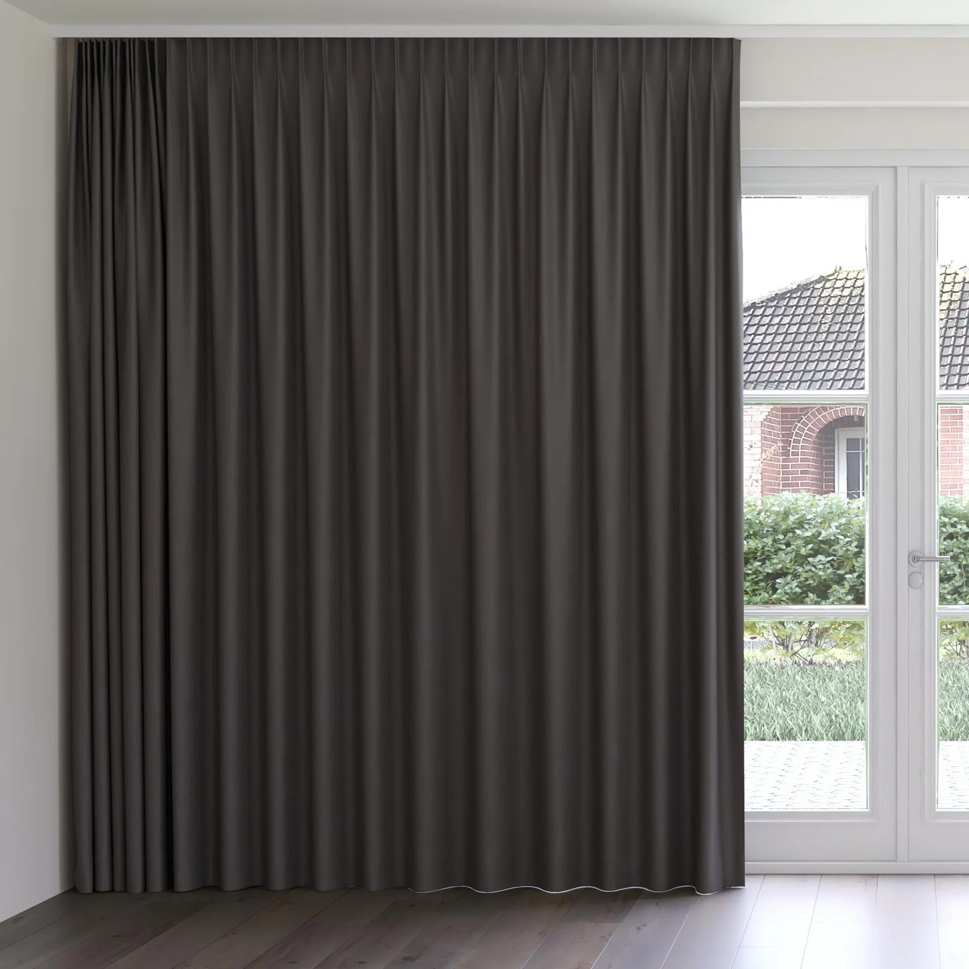 Front view of Duede Shadow, on curtain rail