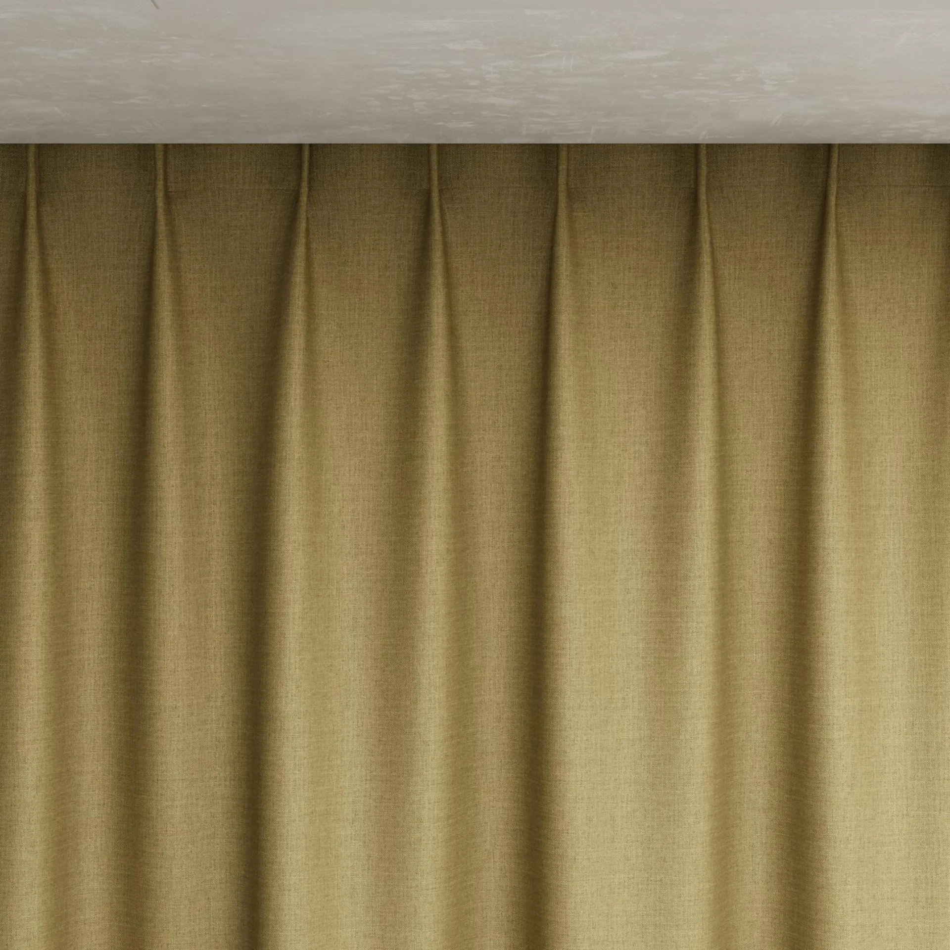 Top view of Frisco Moss, pinch pleat