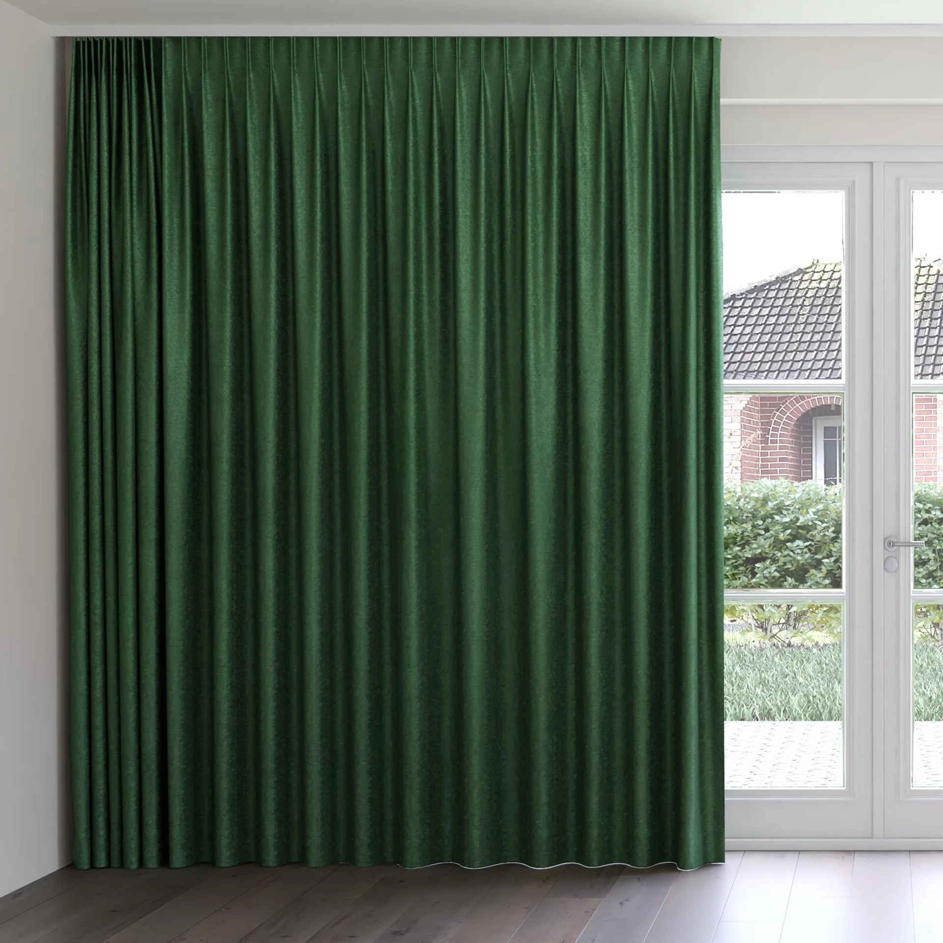 Front view of Hug Pine, on curtain rail