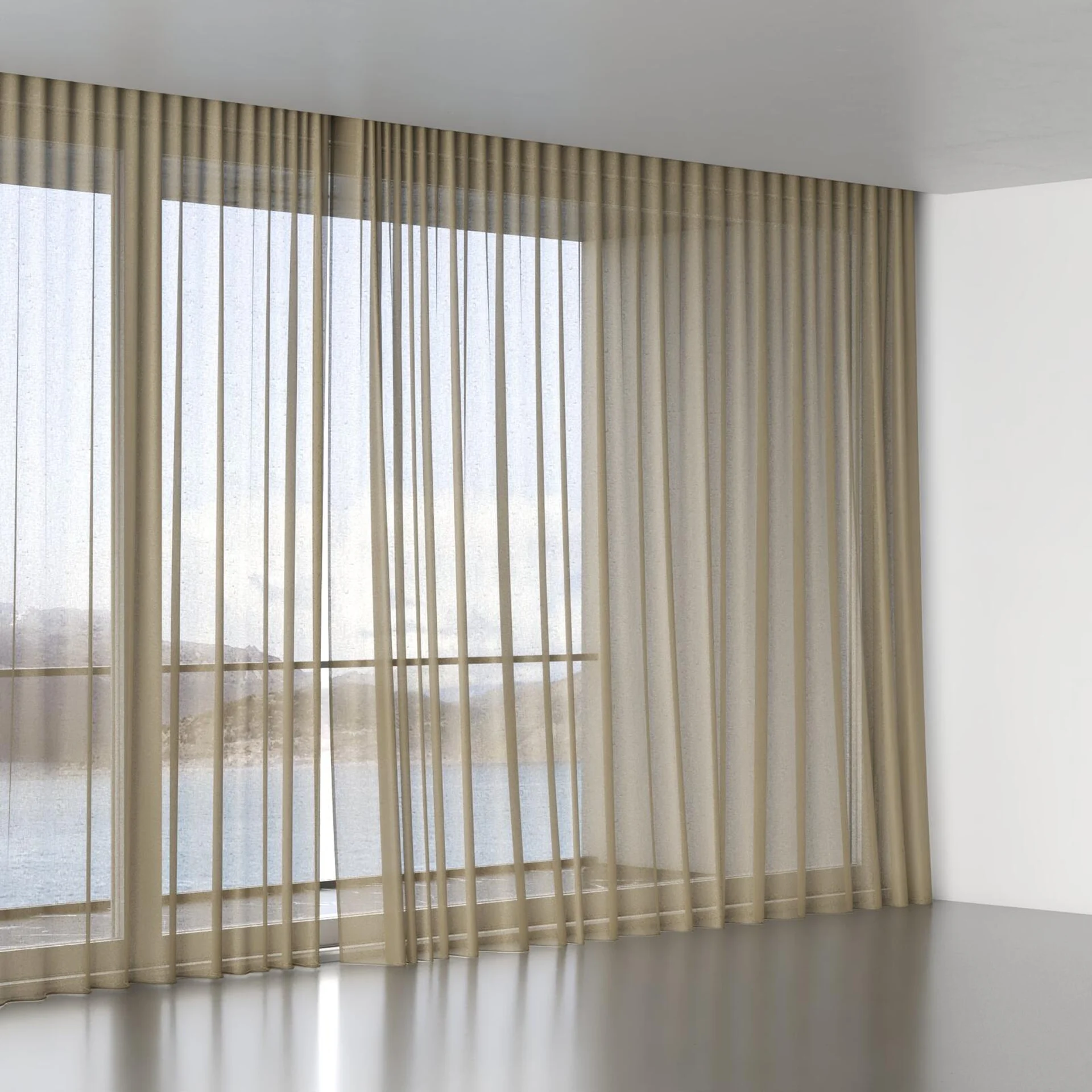 Full view of Kanji Khaki, wave pleat