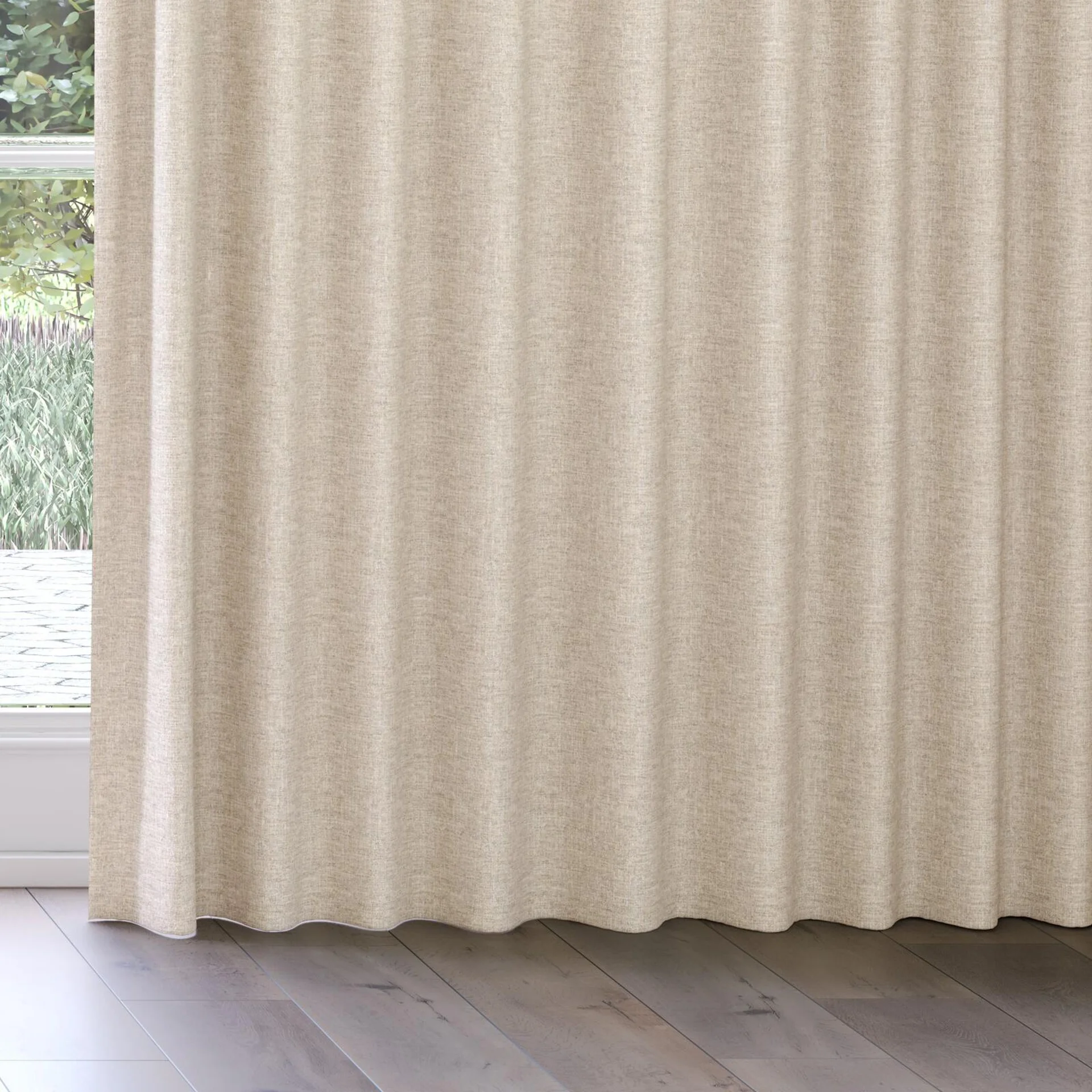 Bottom view of Dryland Nougat, on curtain rail