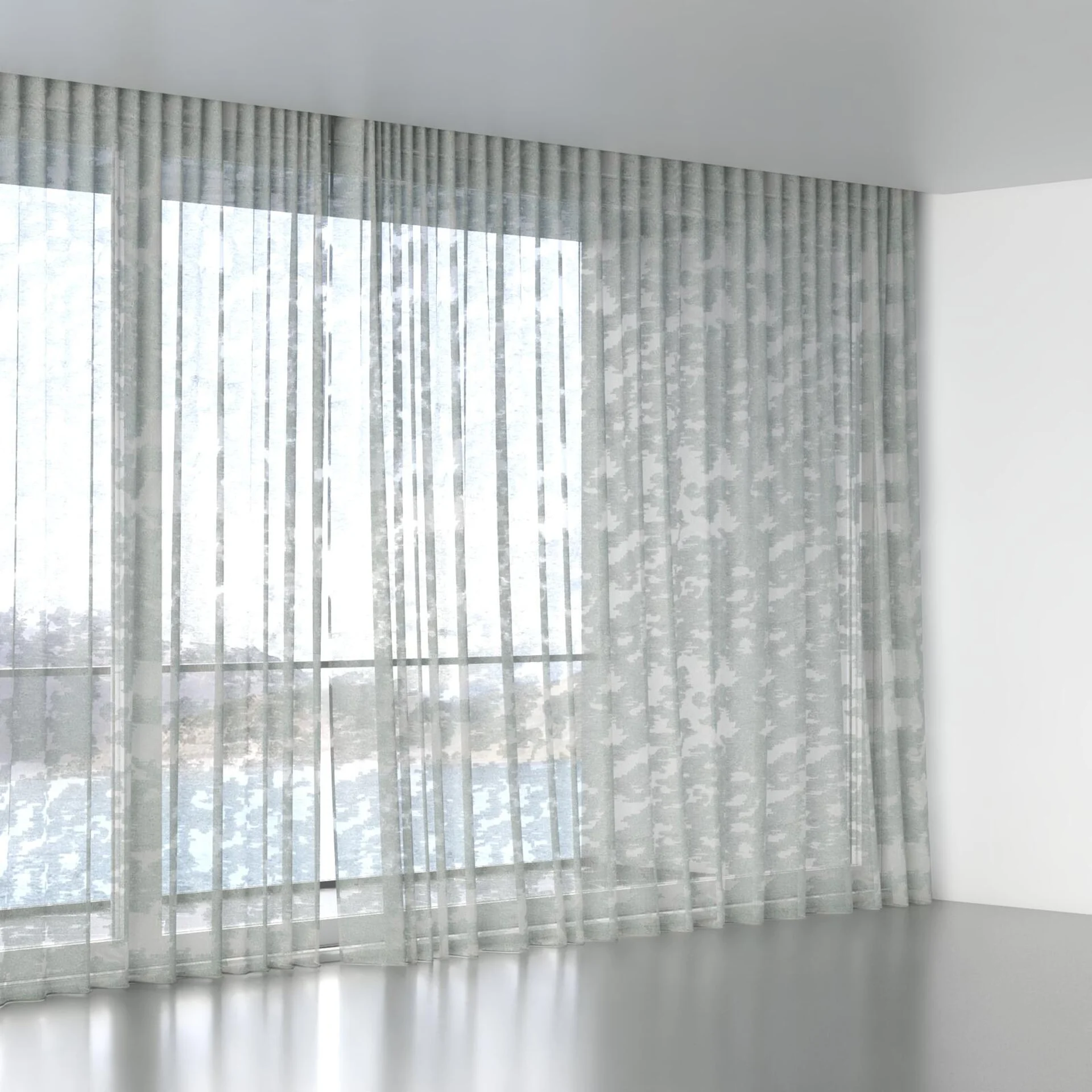 Full view of Triora Sky, wave pleat
