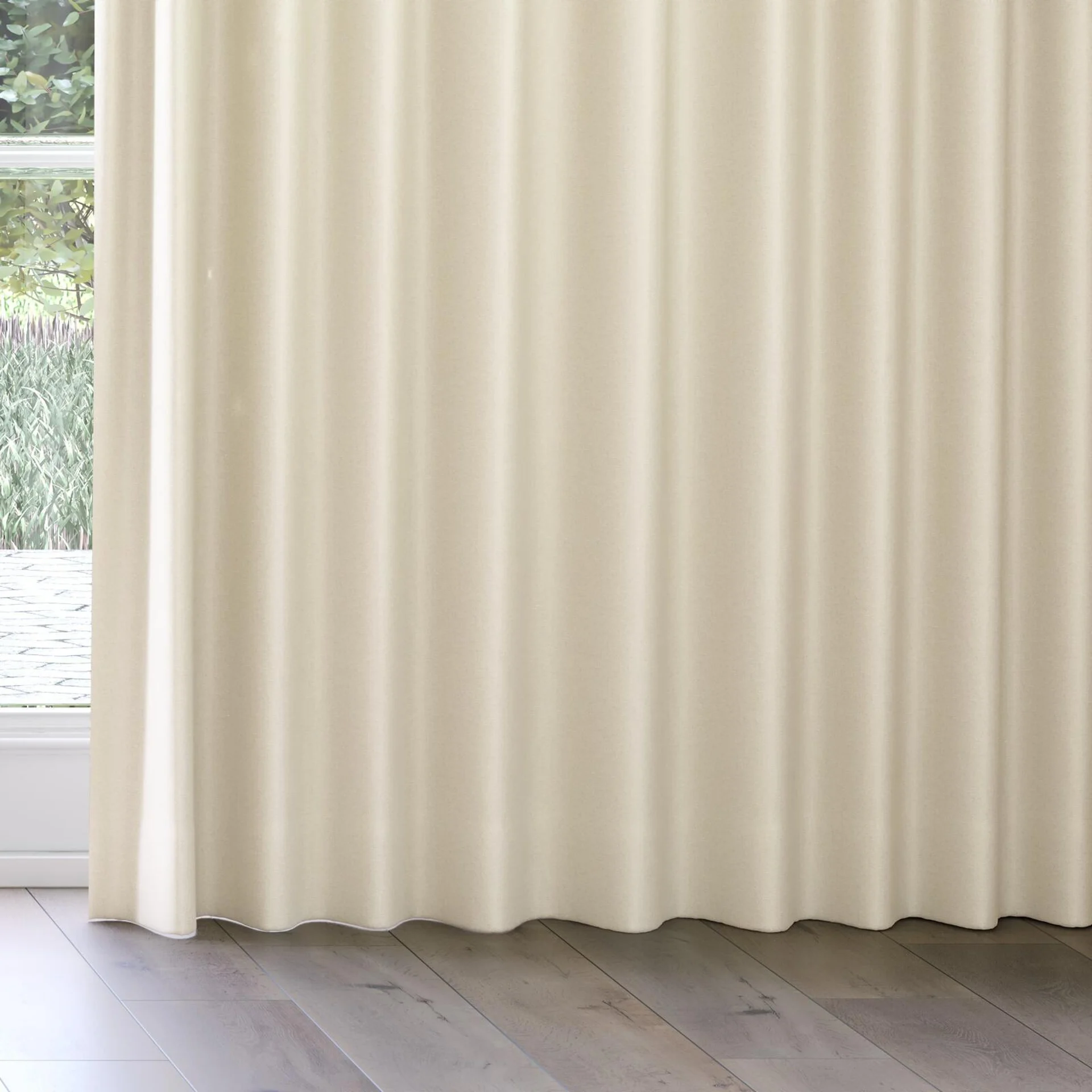 Bottom view of Excel Linen, on curtain rail