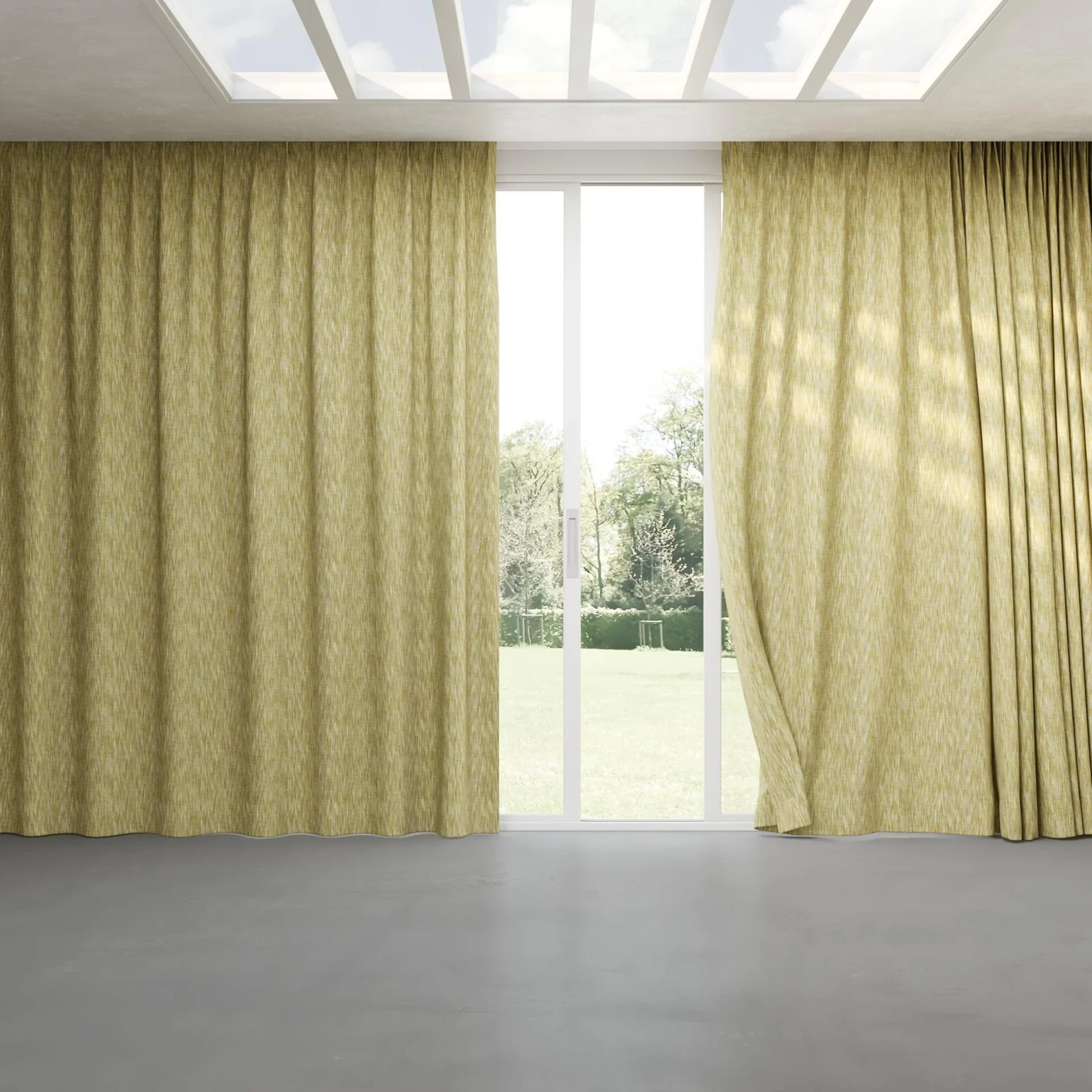 Full view of Observatory Grass, pinch pleat