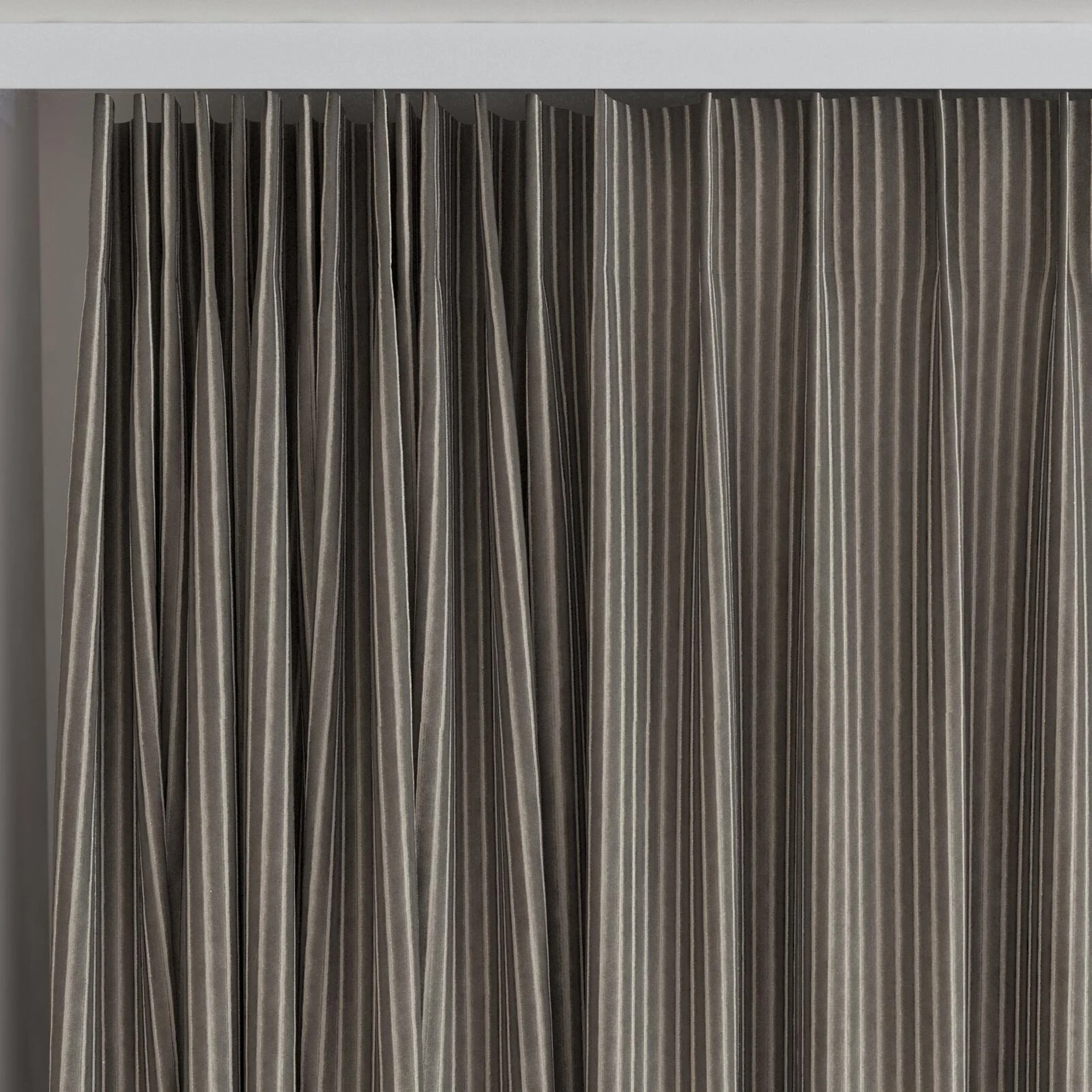 Top view of Embrace Truffle, on curtain rail